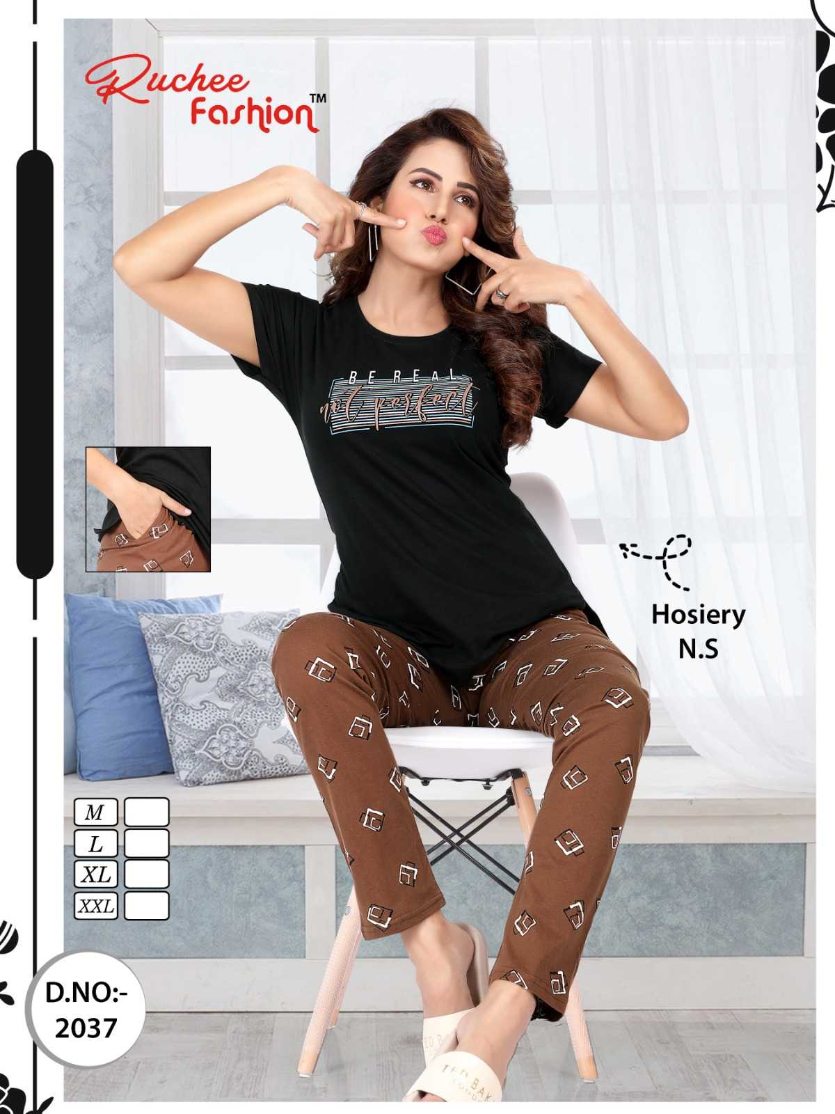 ruchee fashion vol 6001 comfortable shinker hosiery night suit catalog