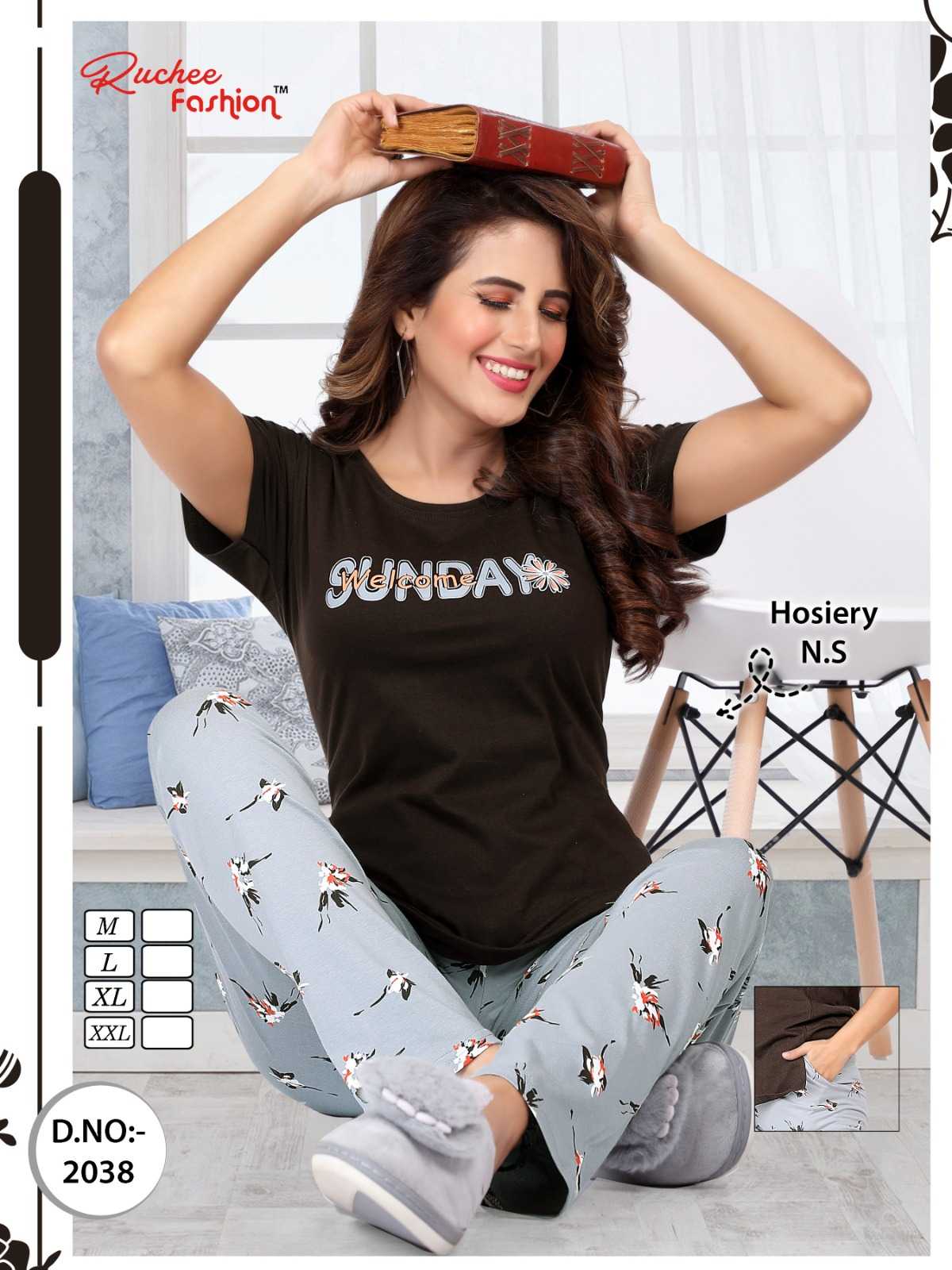 ruchee fashion vol 6001 comfortable shinker hosiery night suit catalog