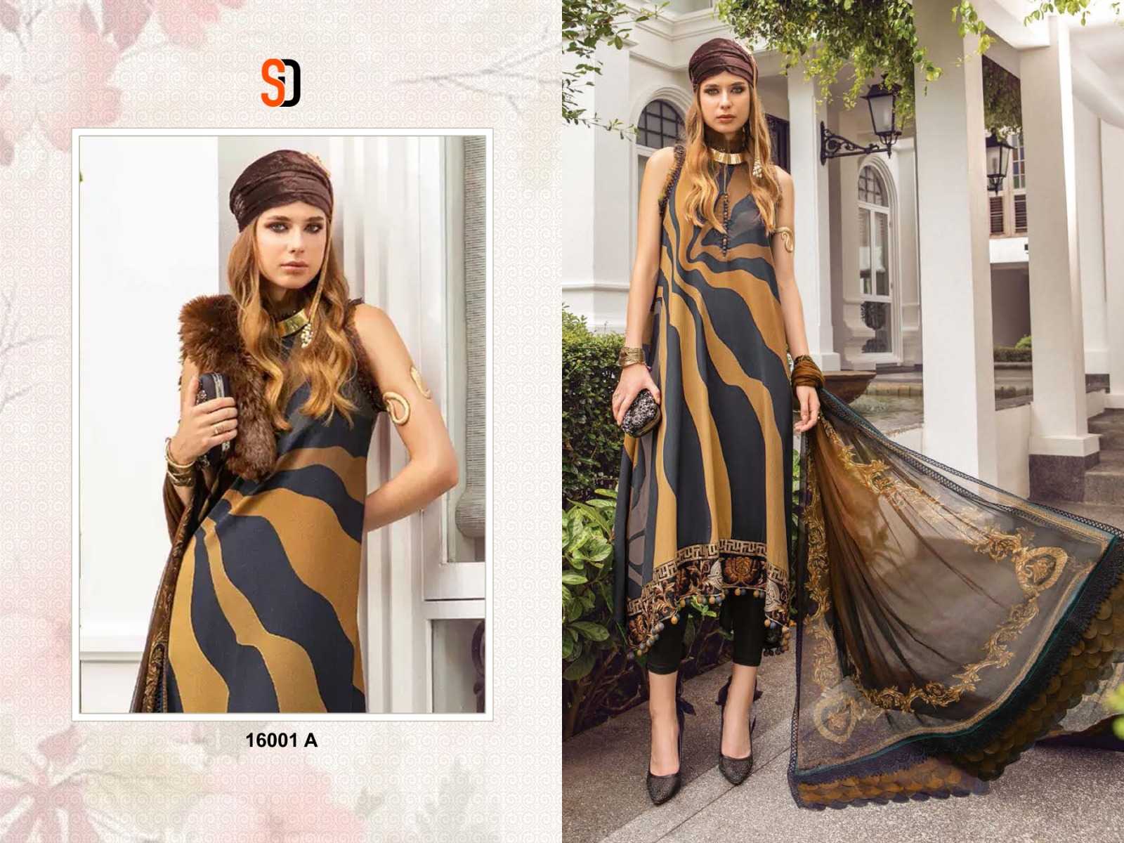 shraddha designer m print colors vol 16 fancy work unstitch salwar suit collection