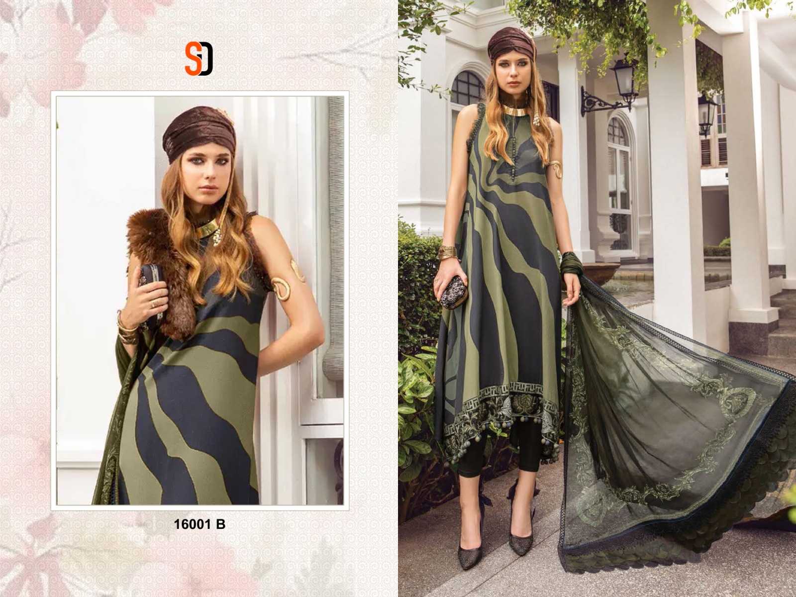 shraddha designer m print colors vol 16 fancy work unstitch salwar suit collection