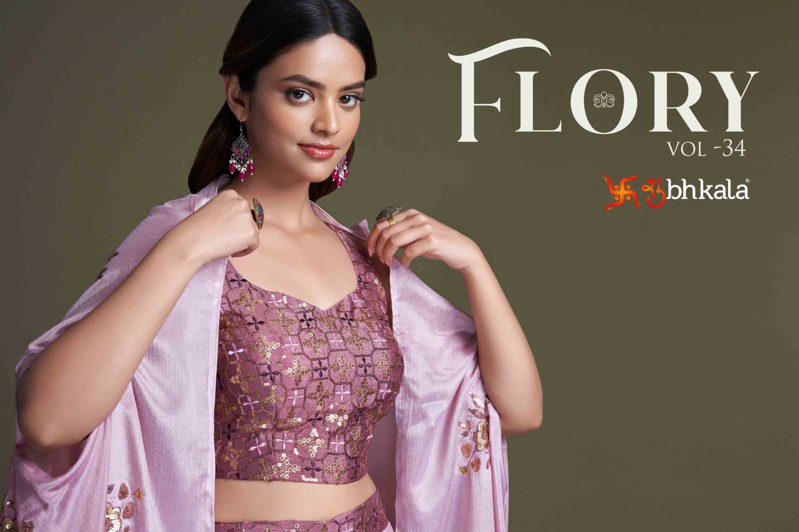 shubhkala flory vol 34 readymade western wear plazo crop top with shrug cord set