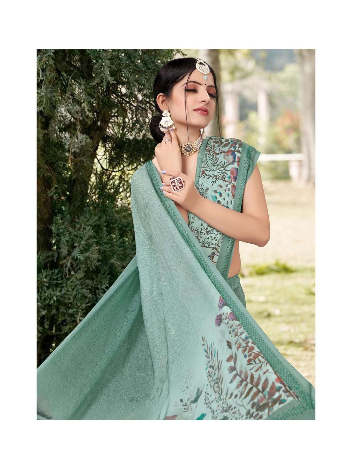 violet vol 5 by sanjana designer satin georgette swarovski fancy border sarees catalog