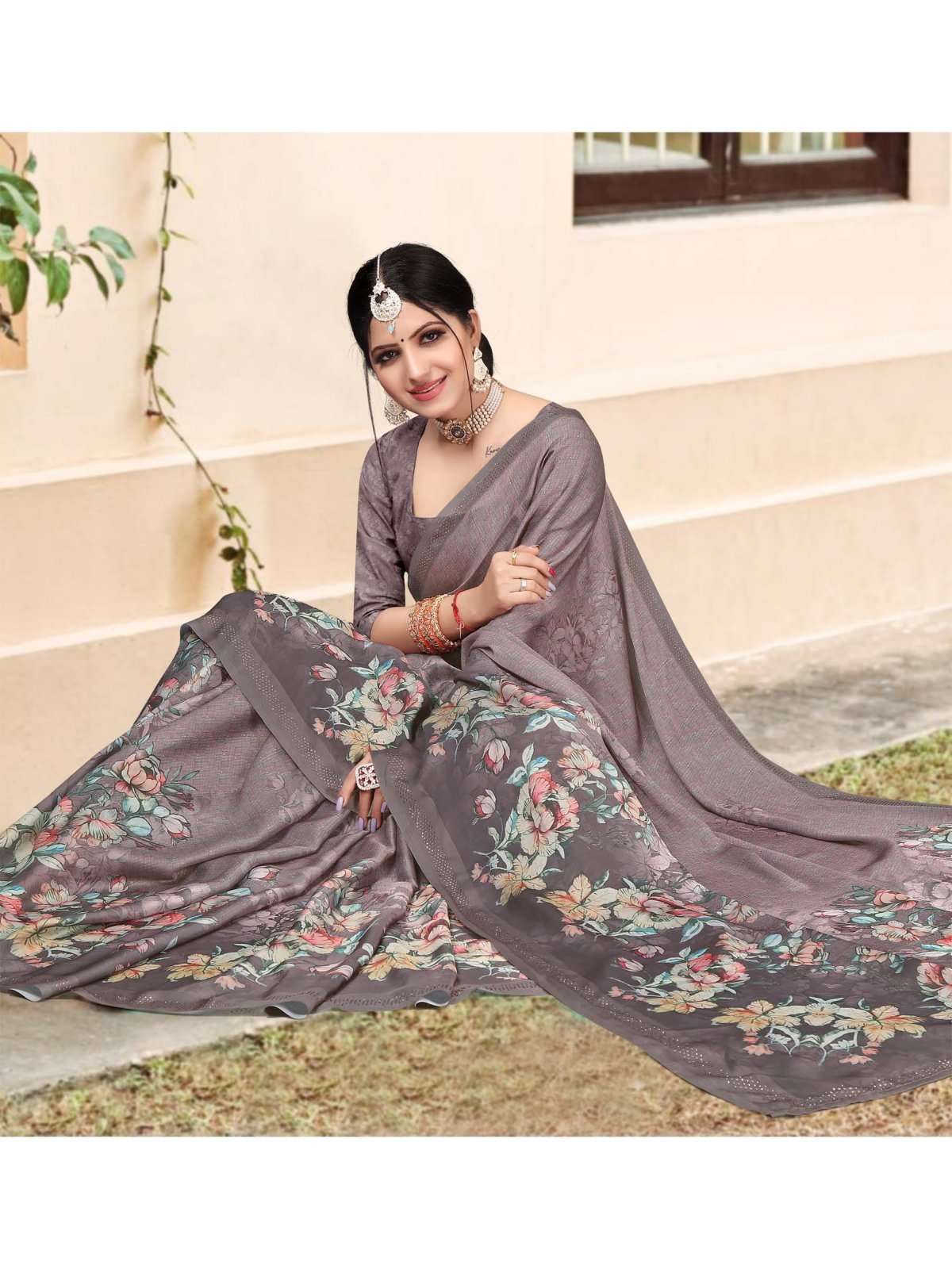 violet vol 5 by sanjana designer satin georgette swarovski fancy border sarees catalog