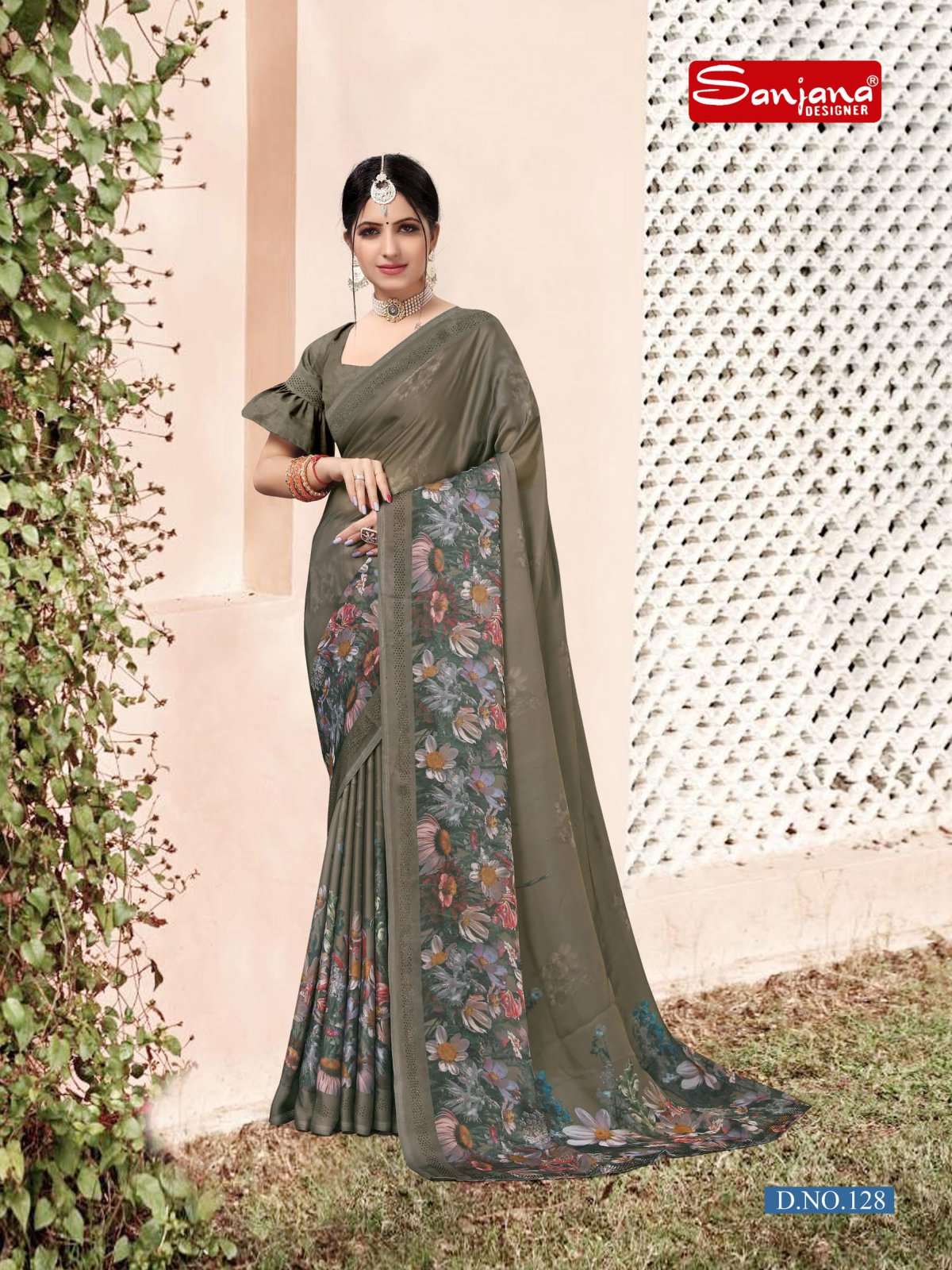 violet vol 5 by sanjana designer satin georgette swarovski fancy border sarees catalog