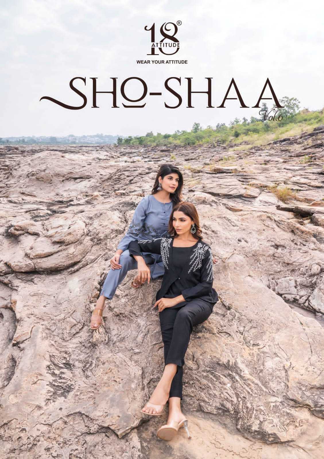 18 attitude sho shaa vol 6 readymade fancy western wear stylish cord set