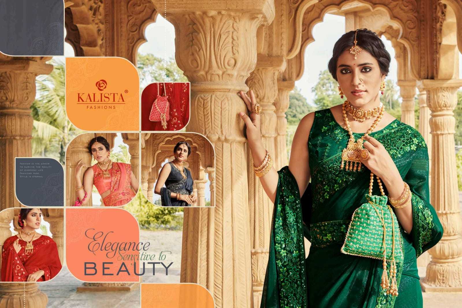 kalista fashion cindrella beautiful handcrafted mirror work sarees