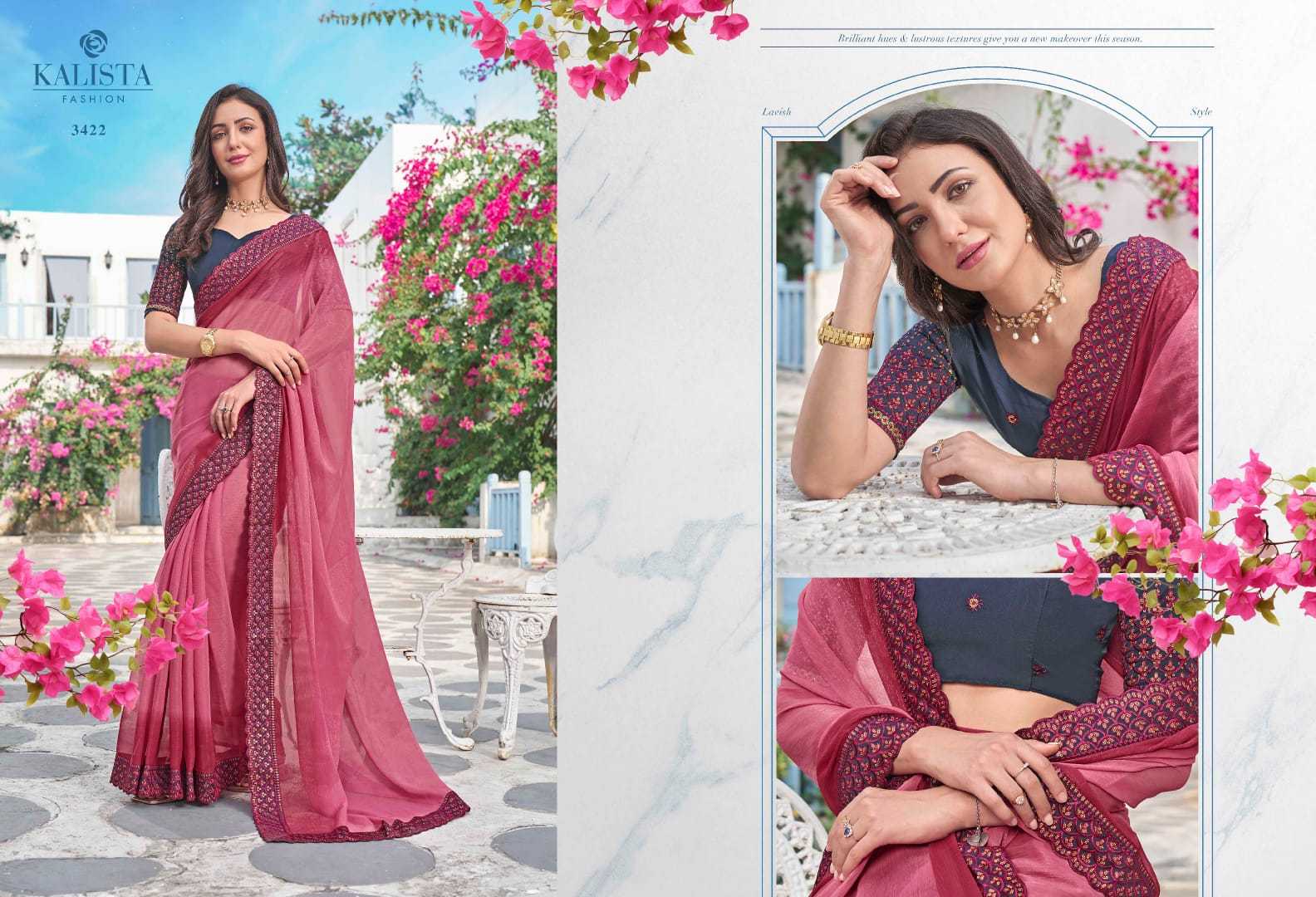 kalista fashions resham wedding wear elegant sarees with heavy blouse