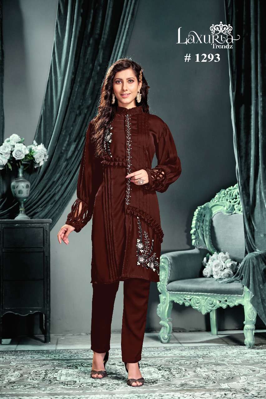 laxuria 1293 fancy cord set beautiful designer pakistani kurti with pant