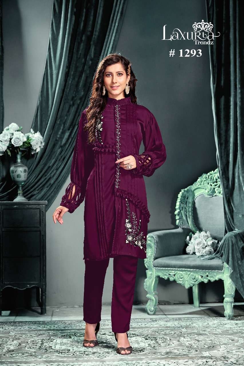 laxuria 1293 fancy cord set beautiful designer pakistani kurti with pant
