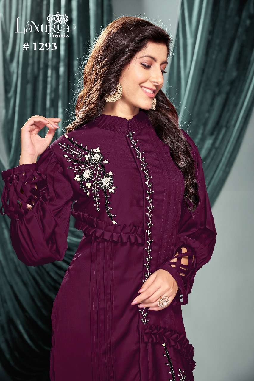 laxuria 1293 fancy cord set beautiful designer pakistani kurti with pant