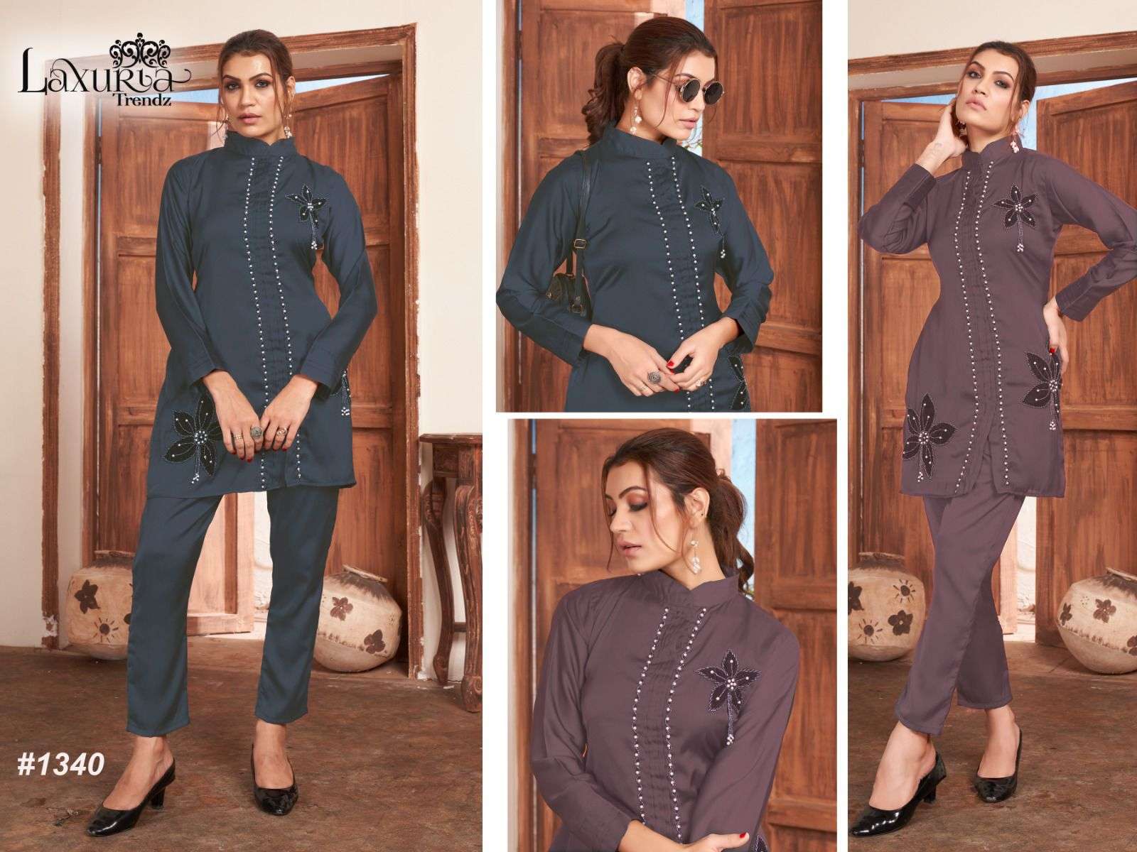 laxuria 1340 readymade fancy western cord set