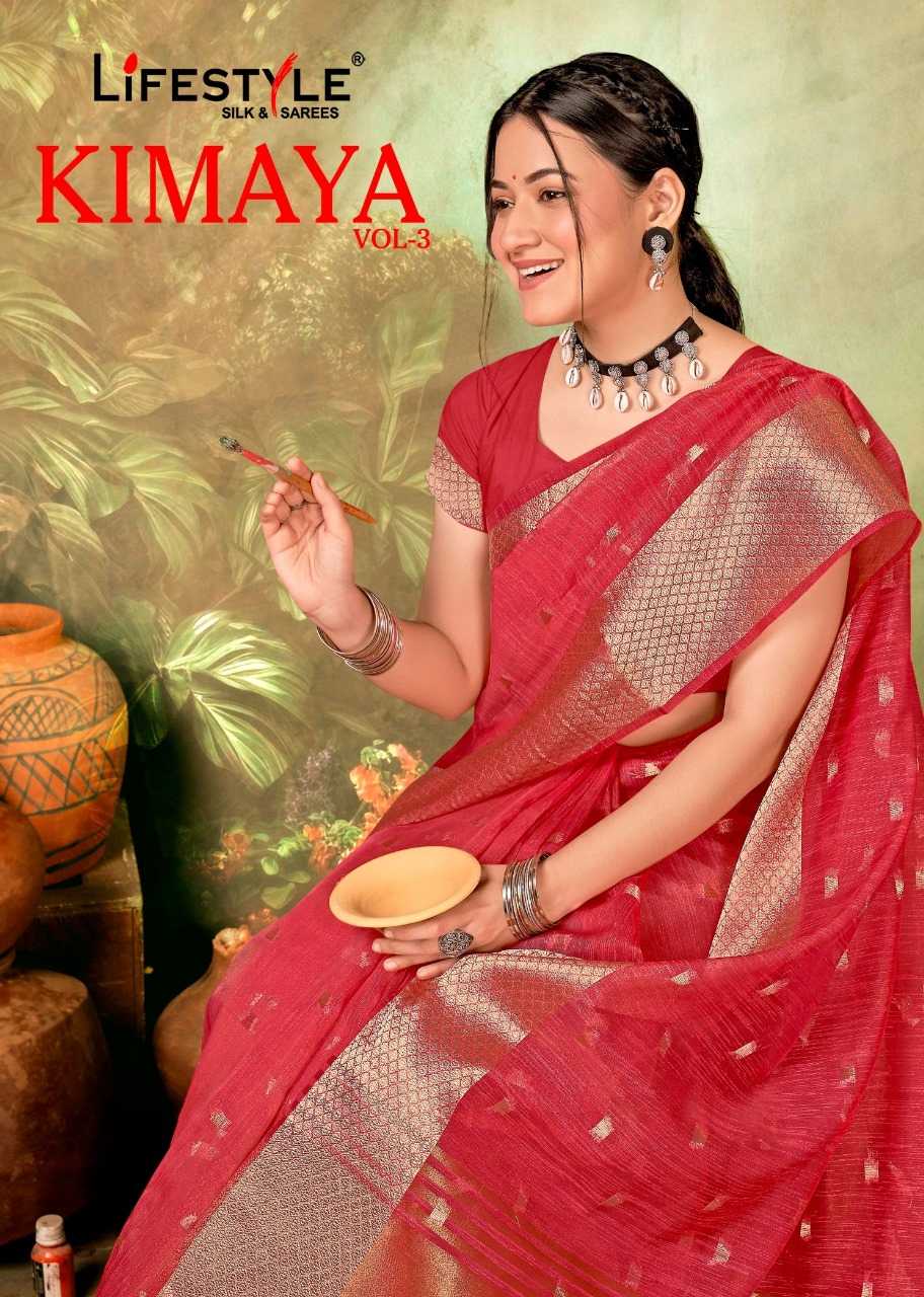 lifestyle kimaya vol 3 amazing organza sarees catalog