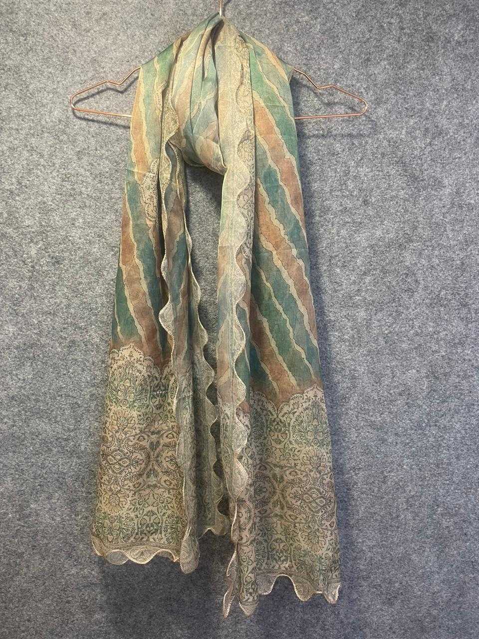 pr digital print dupatta amazing organza scallop border catalog