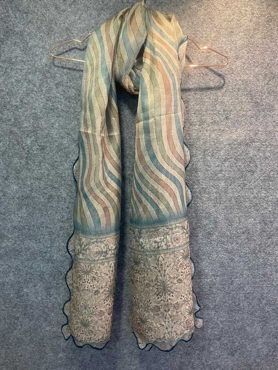 pr digital print dupatta amazing organza scallop border catalog