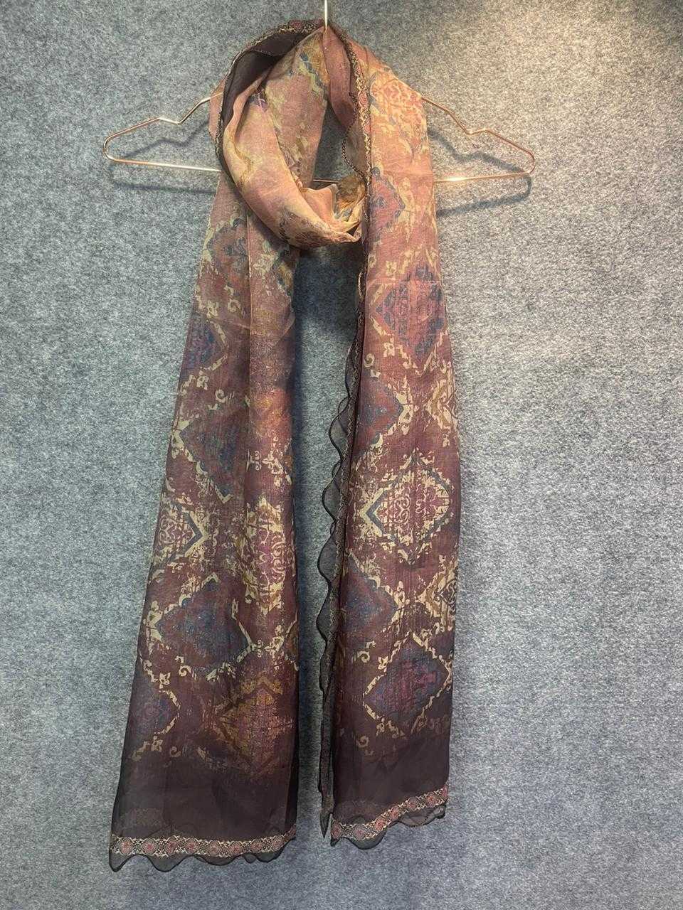 pr digital print dupatta amazing organza scallop border catalog