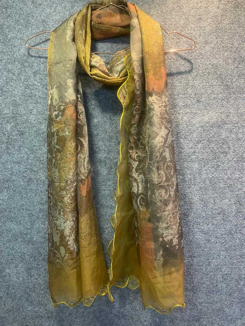 pr digital print dupatta amazing organza scallop border catalog