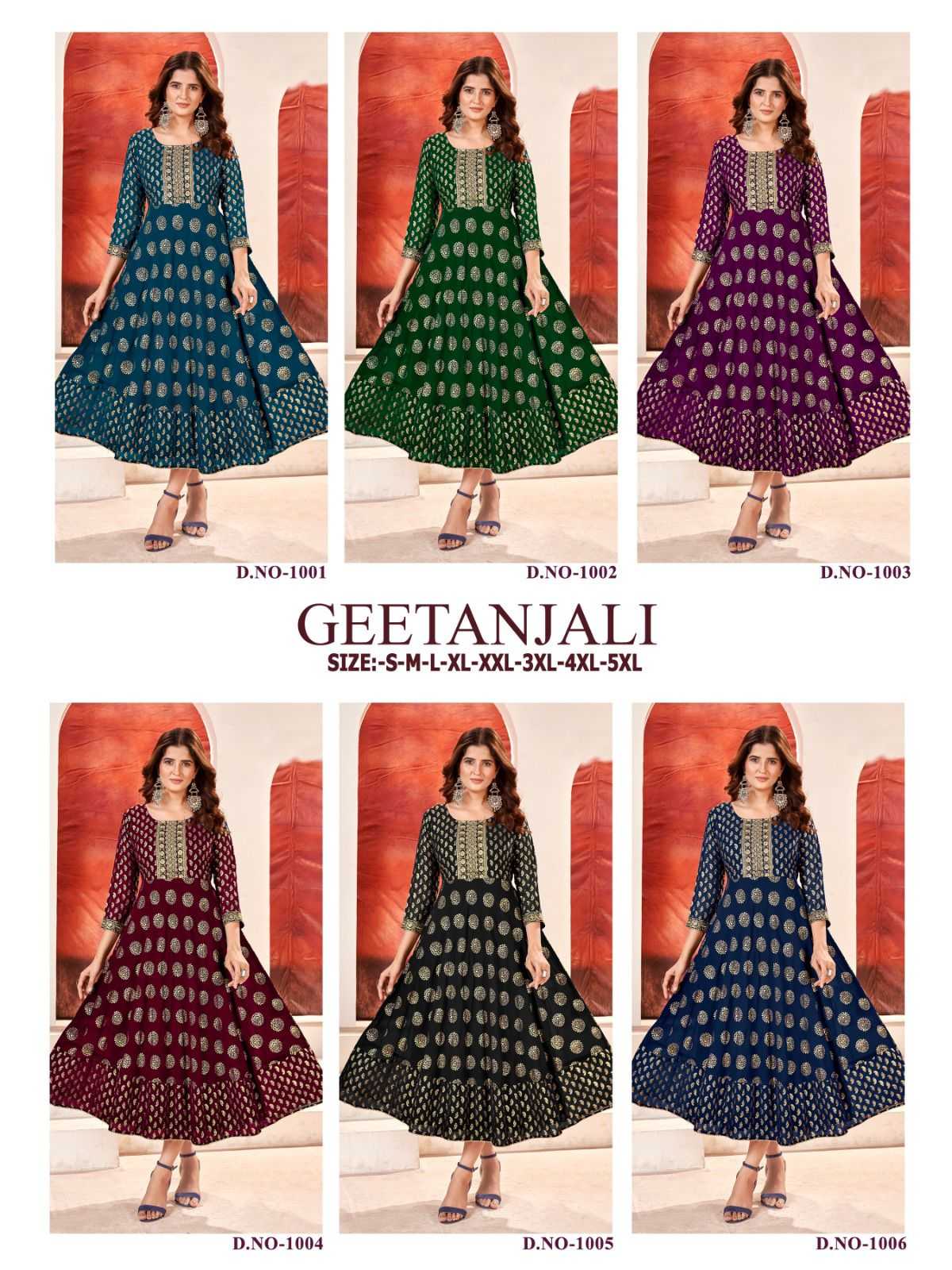pr geetanjali stitched sequence embroidery work long kurti in plus size