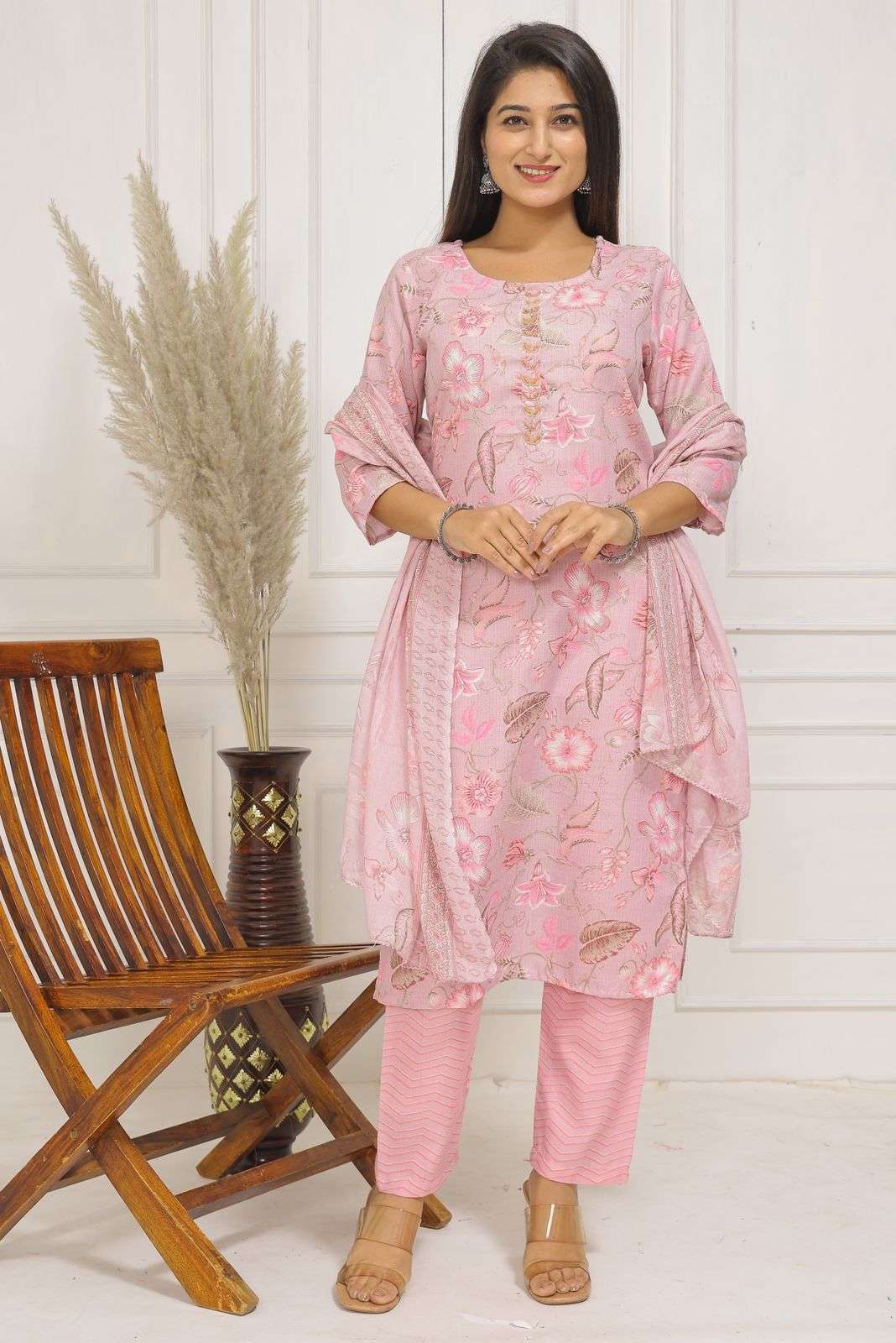 pr heritage slub handwork 3pcs fancy readymade combo set in big sizes