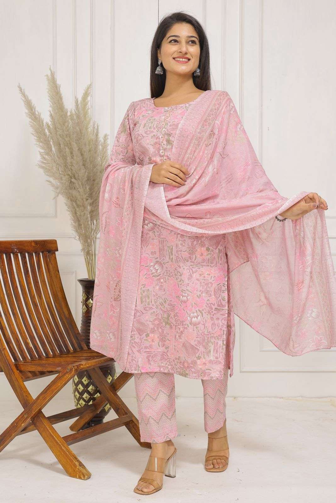 pr heritage slub handwork 3pcs fancy readymade combo set in big sizes