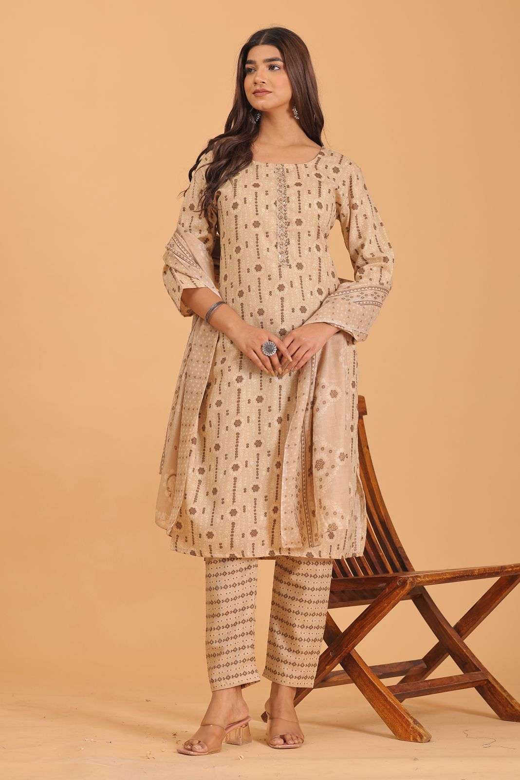 pr heritage slub handwork 3pcs fancy readymade combo set in big sizes