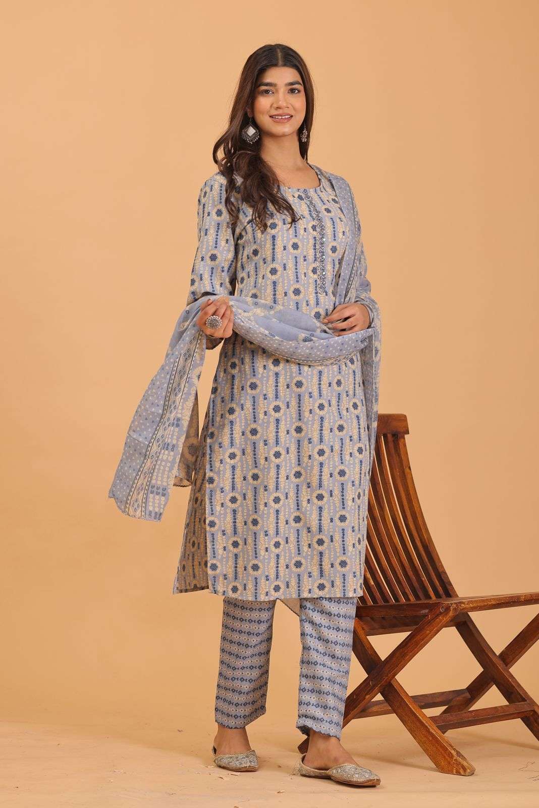 pr heritage slub handwork 3pcs fancy readymade combo set in big sizes