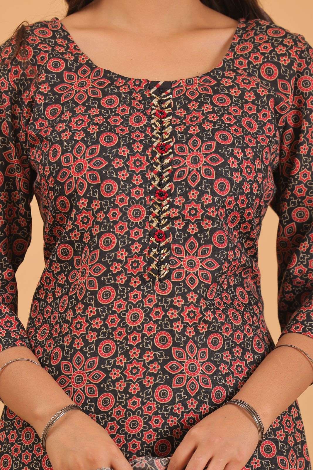 pr heritage slub handwork 3pcs fancy readymade combo set in big sizes