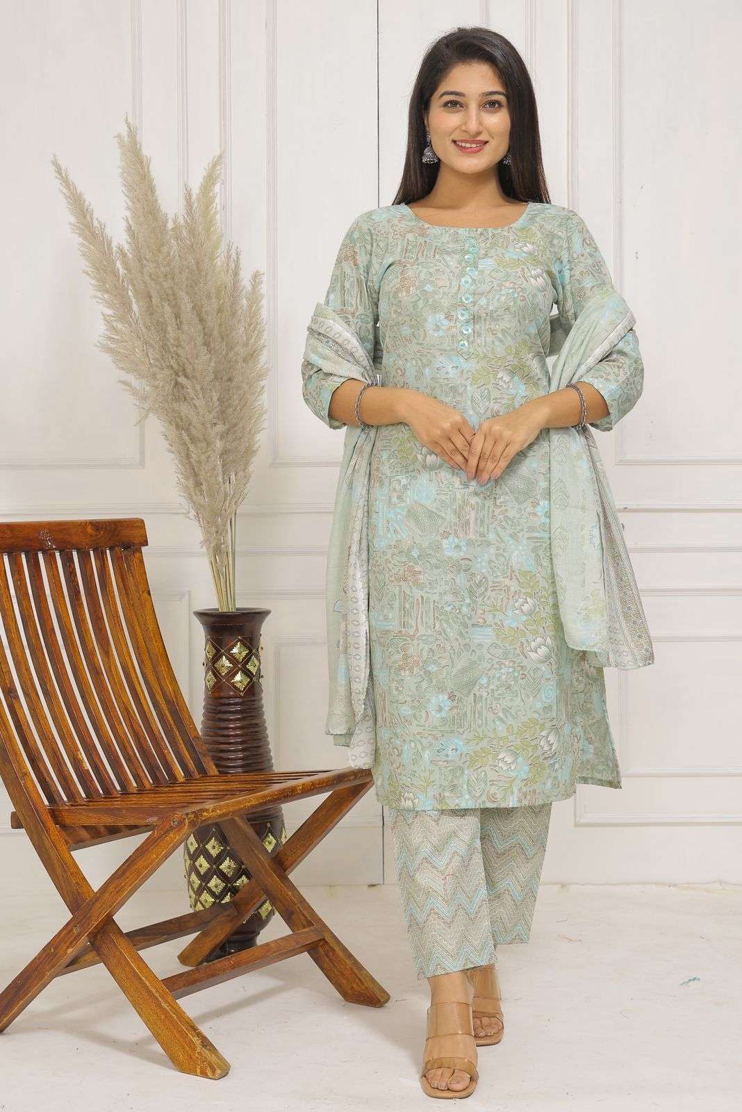 pr heritage slub handwork 3pcs fancy readymade combo set in big sizes