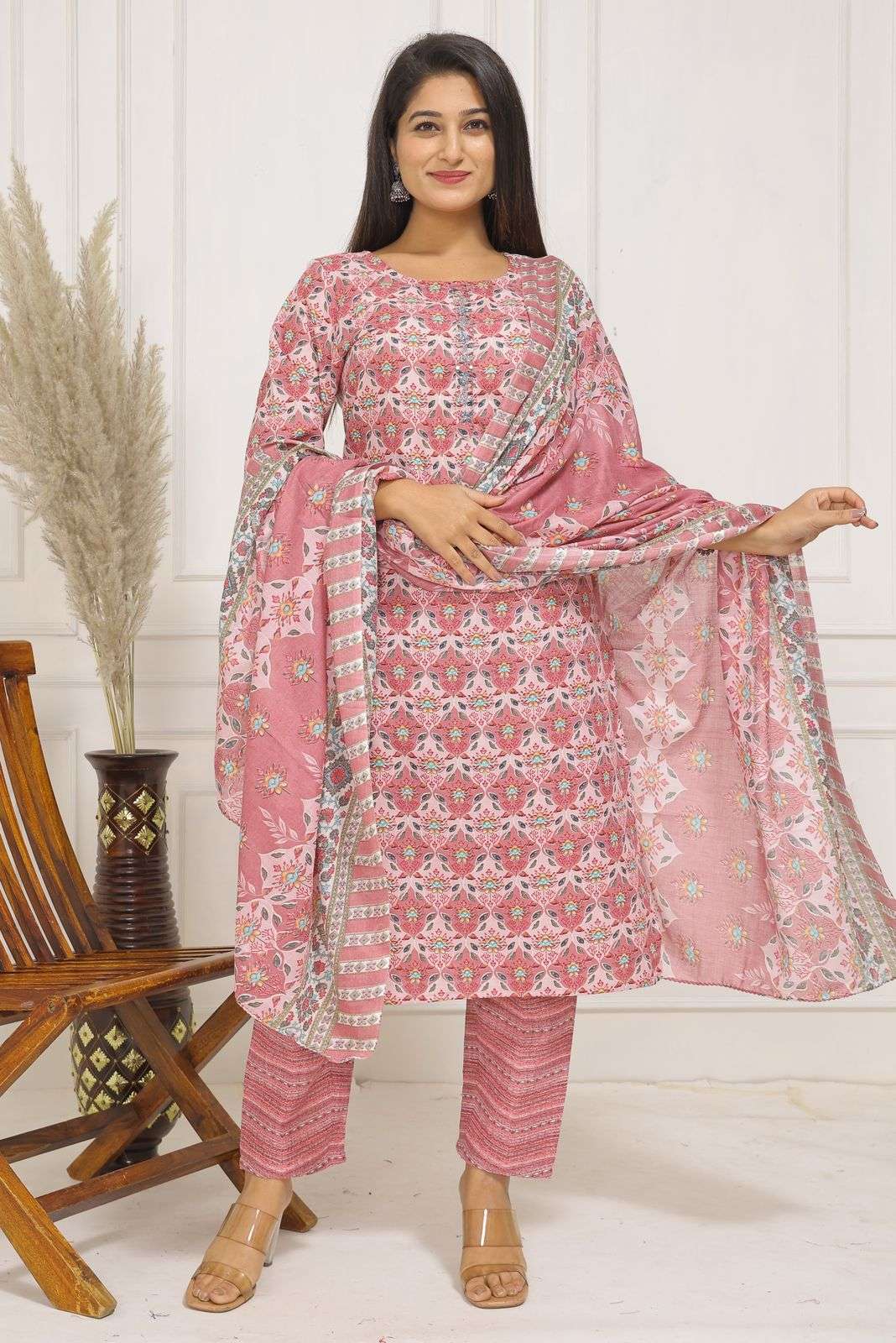 pr heritage slub handwork 3pcs fancy readymade combo set in big sizes