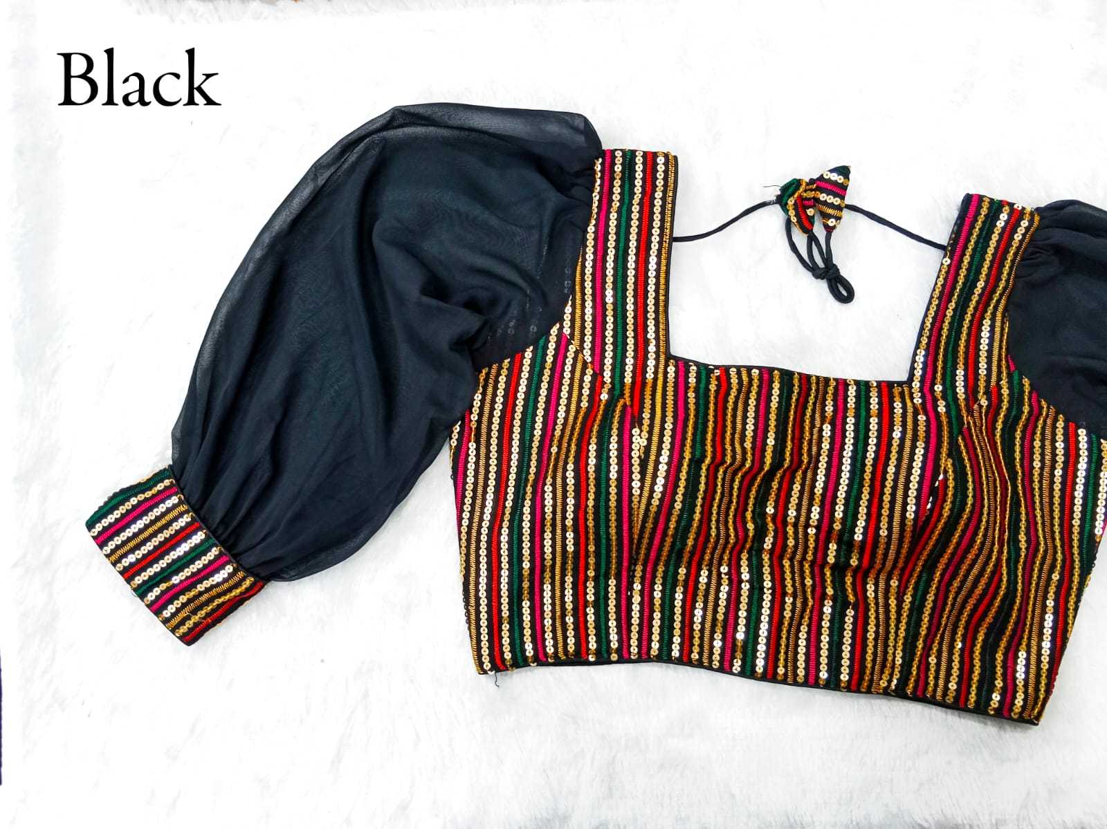 pr rashbhari readymade designer square neck multy color long brasso sleeve blouse