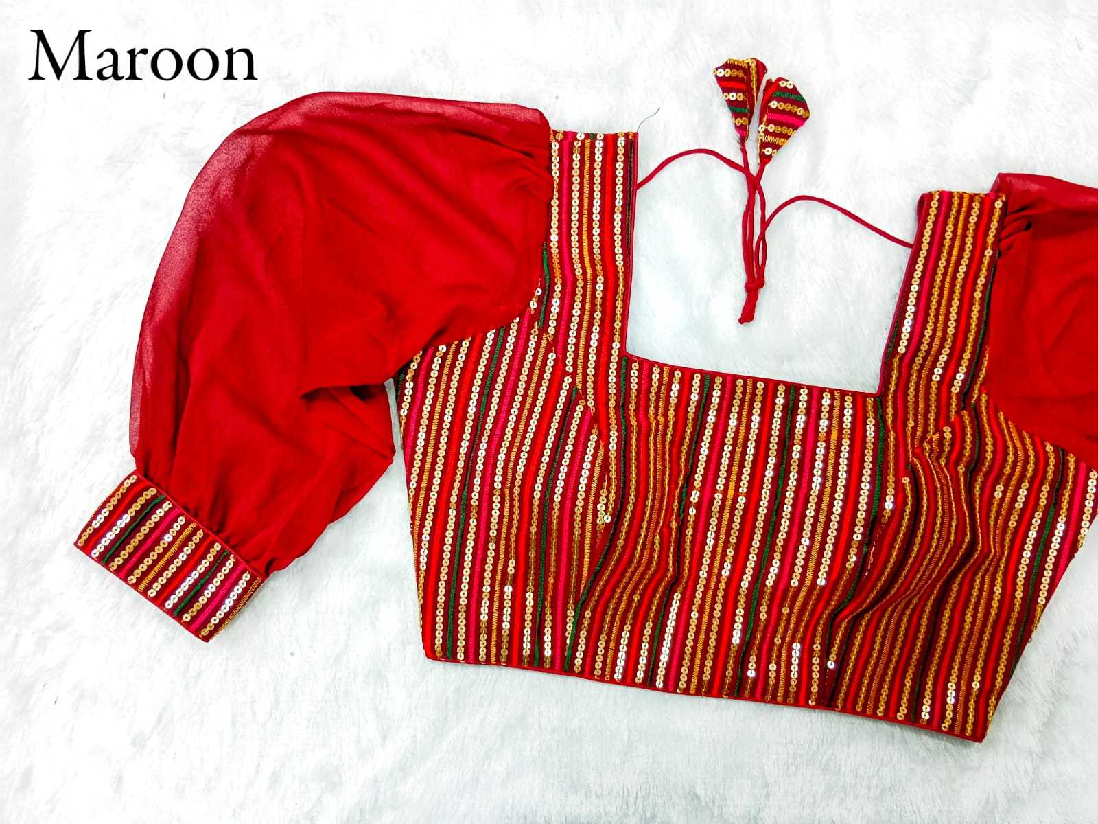 pr rashbhari readymade designer square neck multy color long brasso sleeve blouse