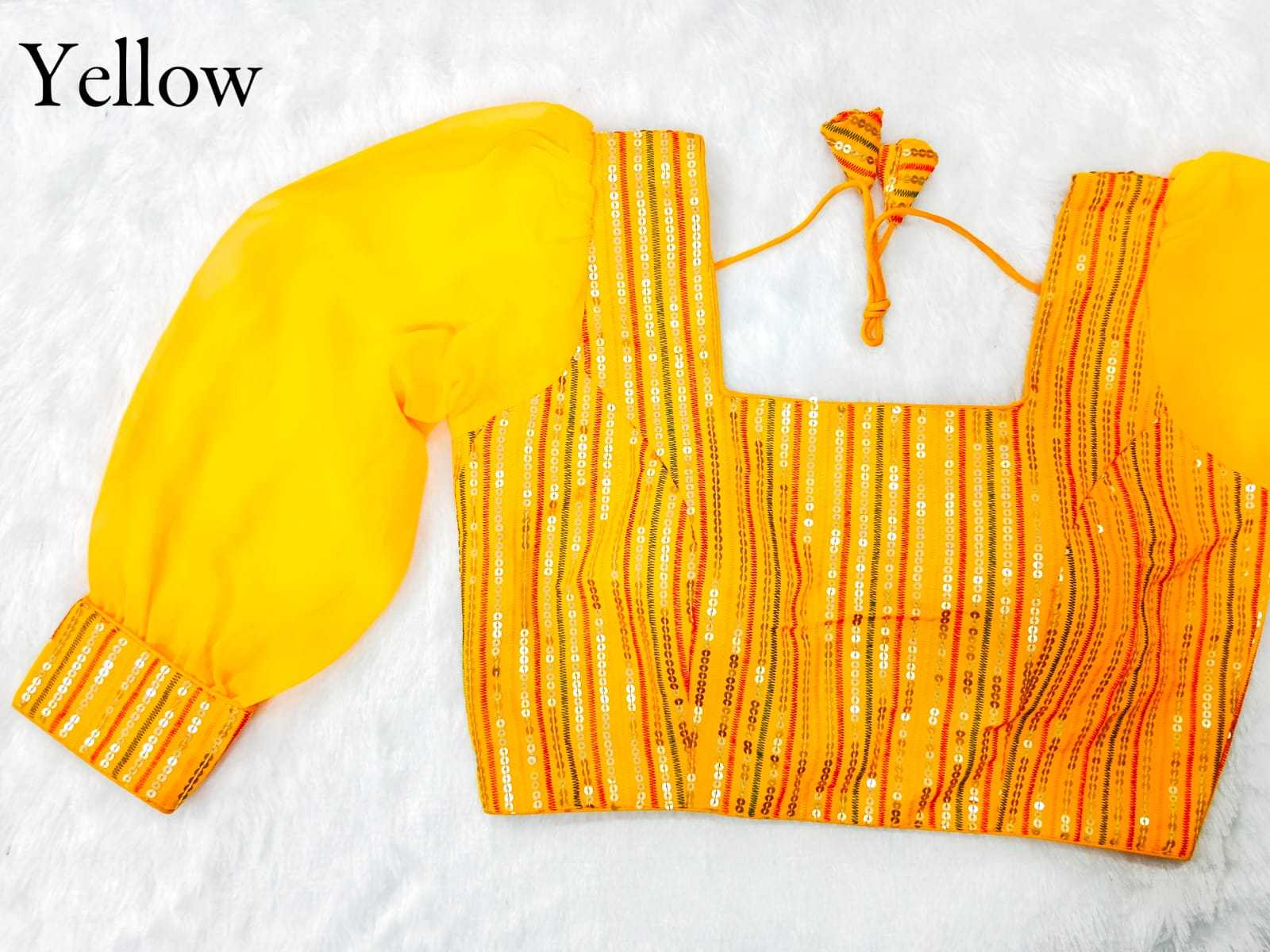 pr rashbhari readymade designer square neck multy color long brasso sleeve blouse