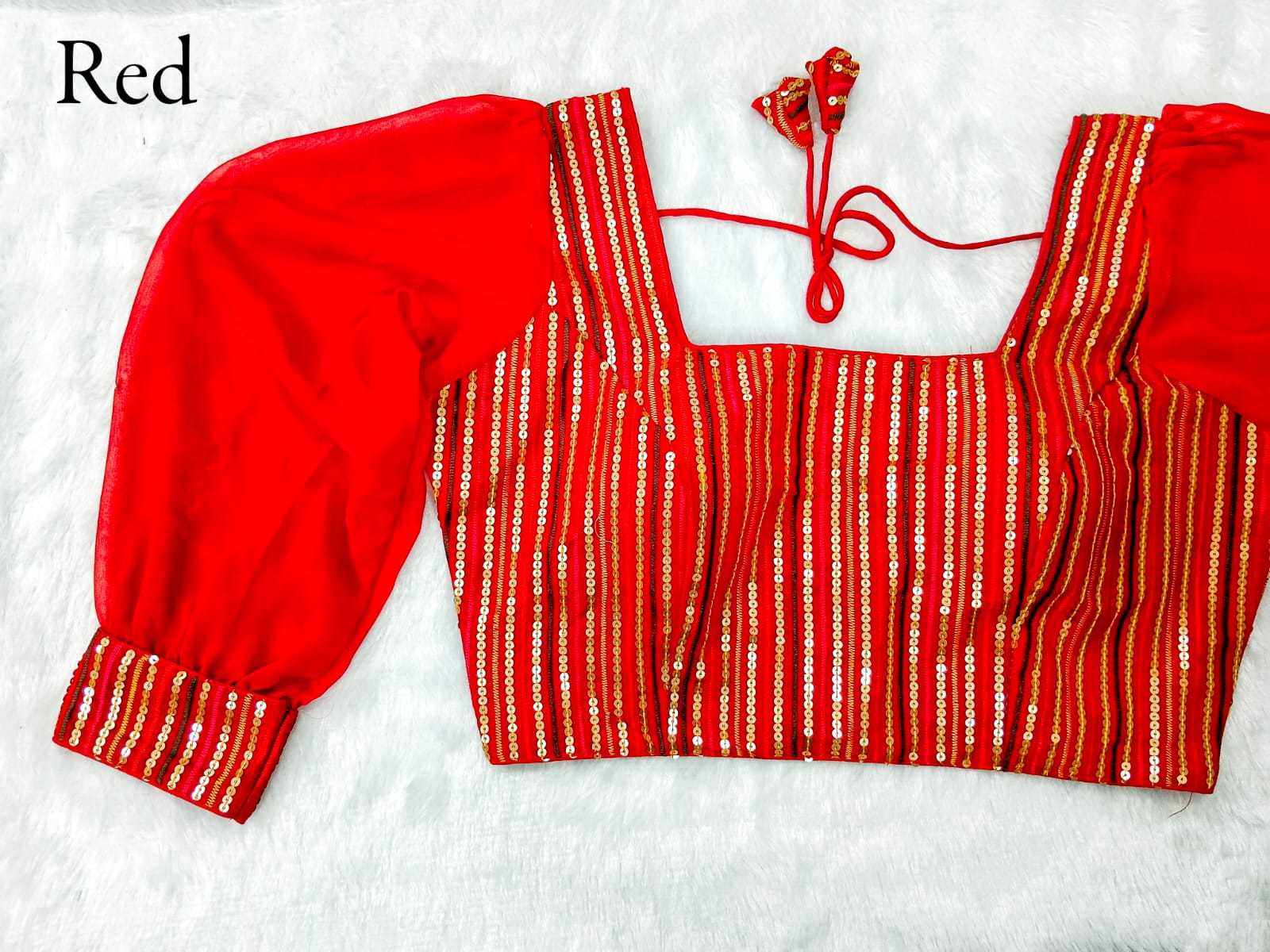 pr rashbhari readymade designer square neck multy color long brasso sleeve blouse