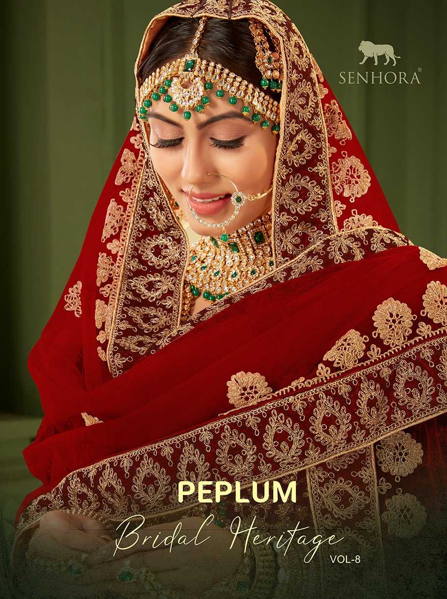senhora peplum bridal heritage vol 8 designer unstitch lehenga choli dupatta