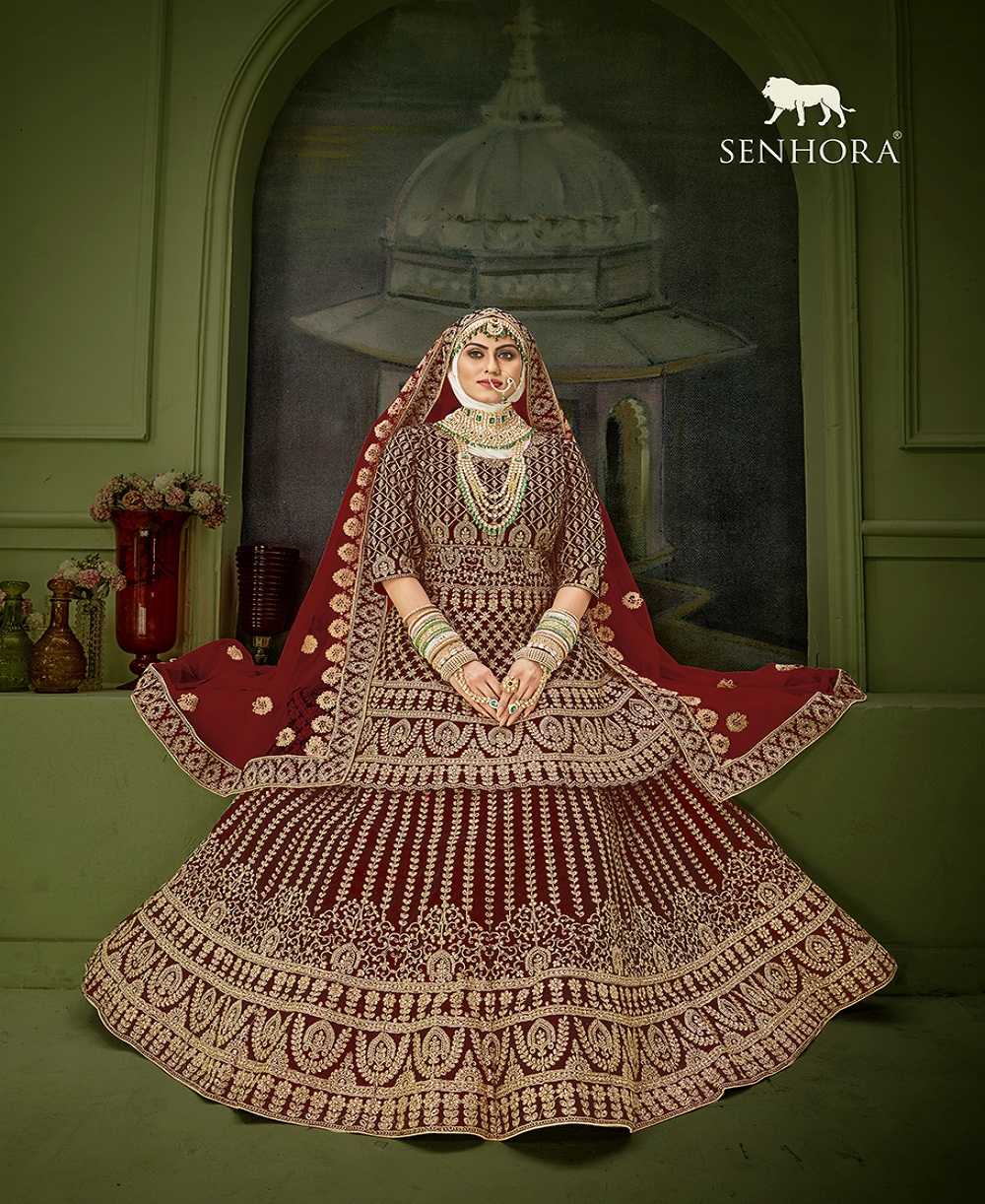 senhora peplum bridal heritage vol 8 designer unstitch lehenga choli dupatta
