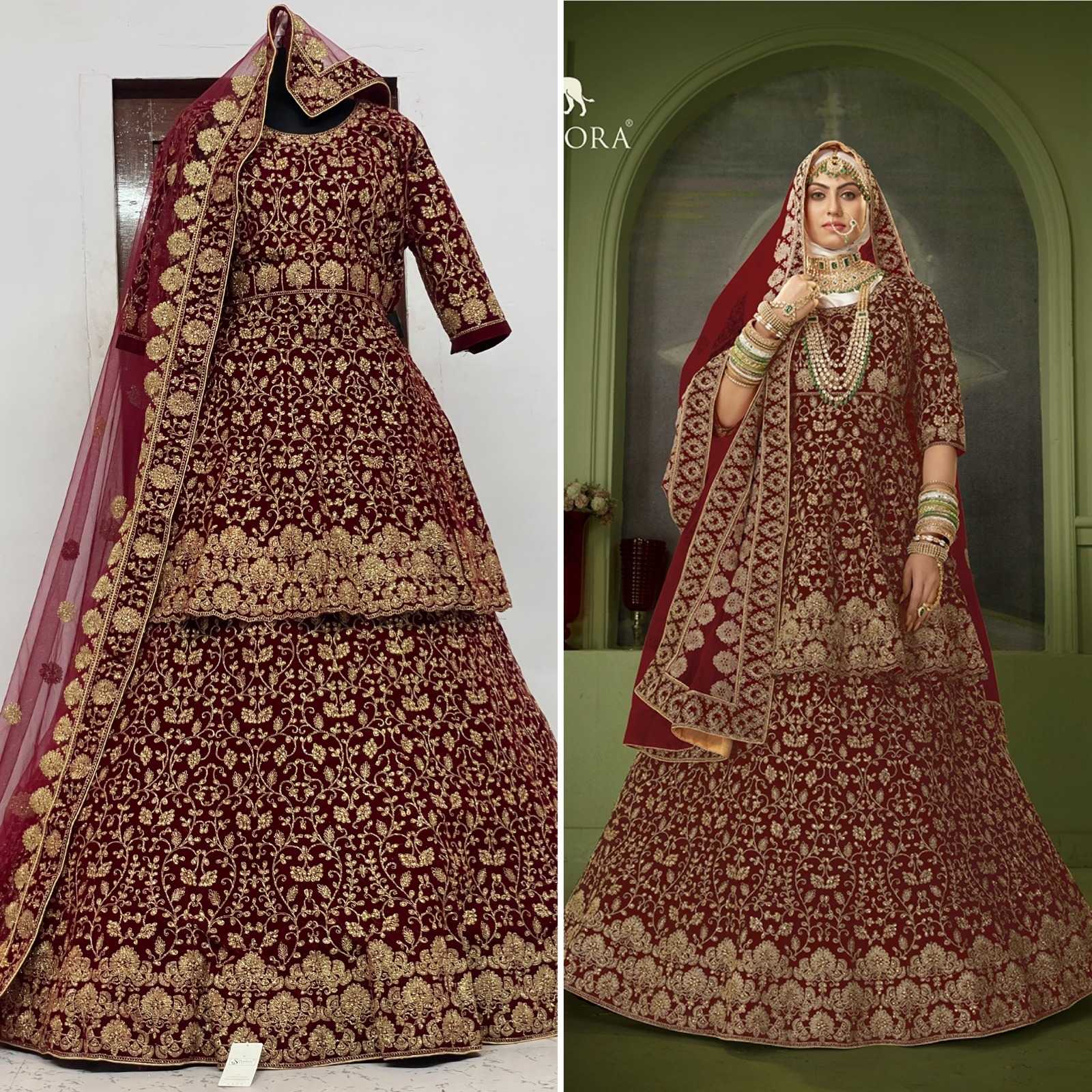 senhora peplum bridal heritage vol 8 designer unstitch lehenga choli dupatta