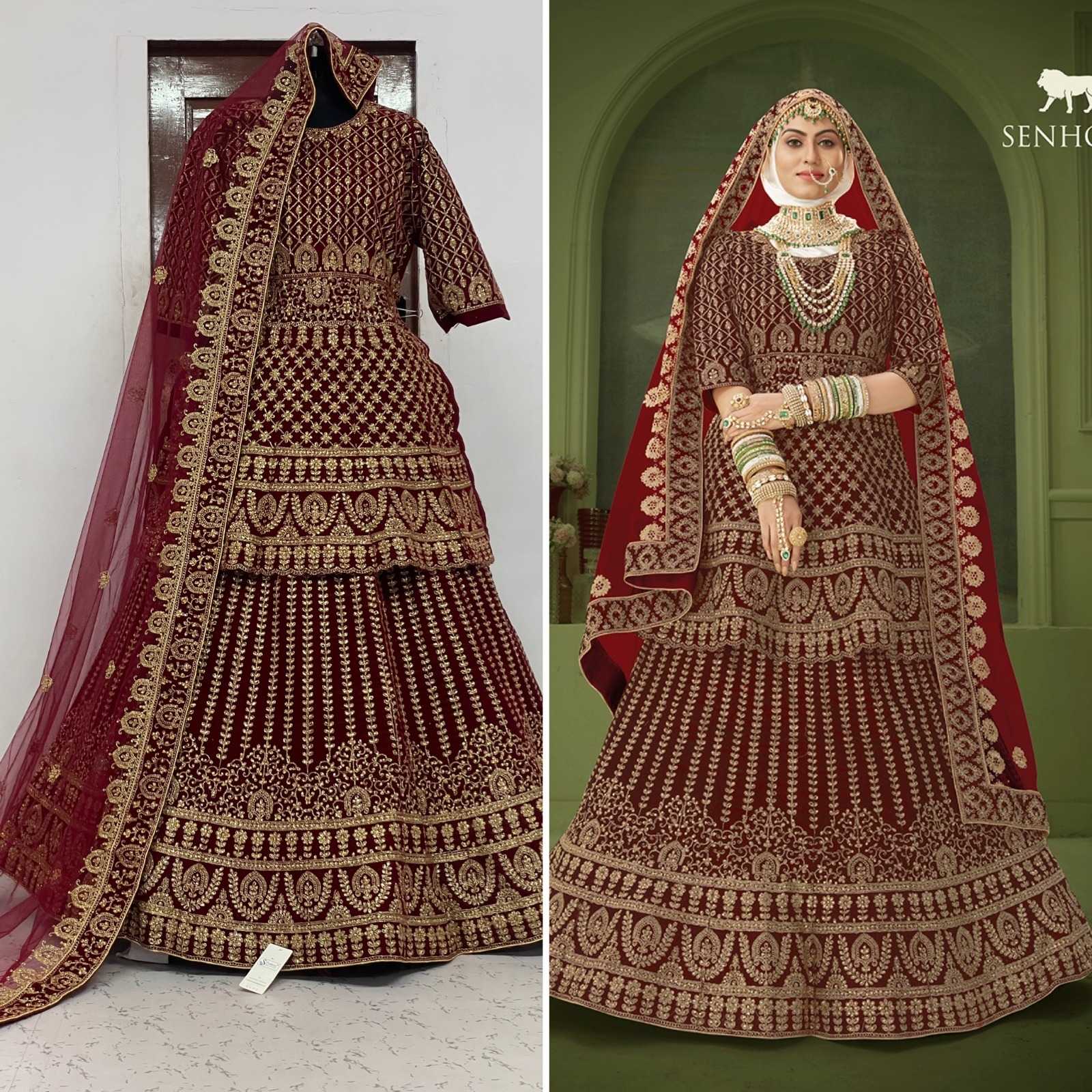 senhora peplum bridal heritage vol 8 designer unstitch lehenga choli dupatta