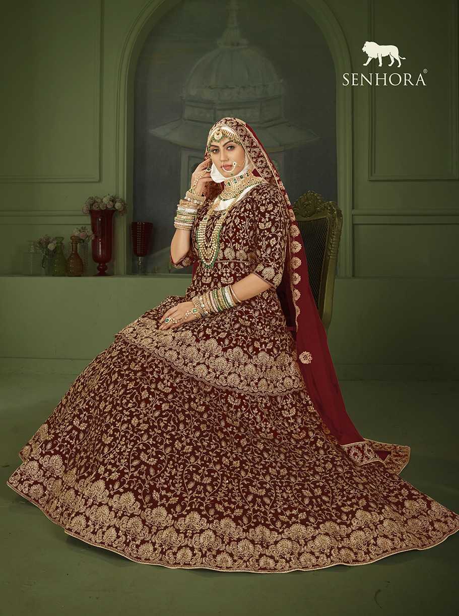 senhora peplum bridal heritage vol 8 designer unstitch lehenga choli dupatta