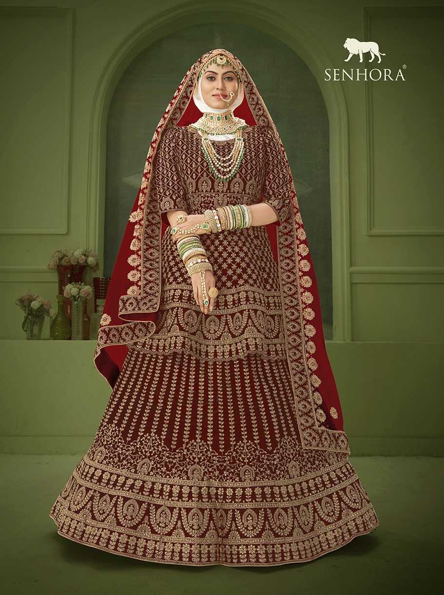senhora peplum bridal heritage vol 8 designer unstitch lehenga choli dupatta