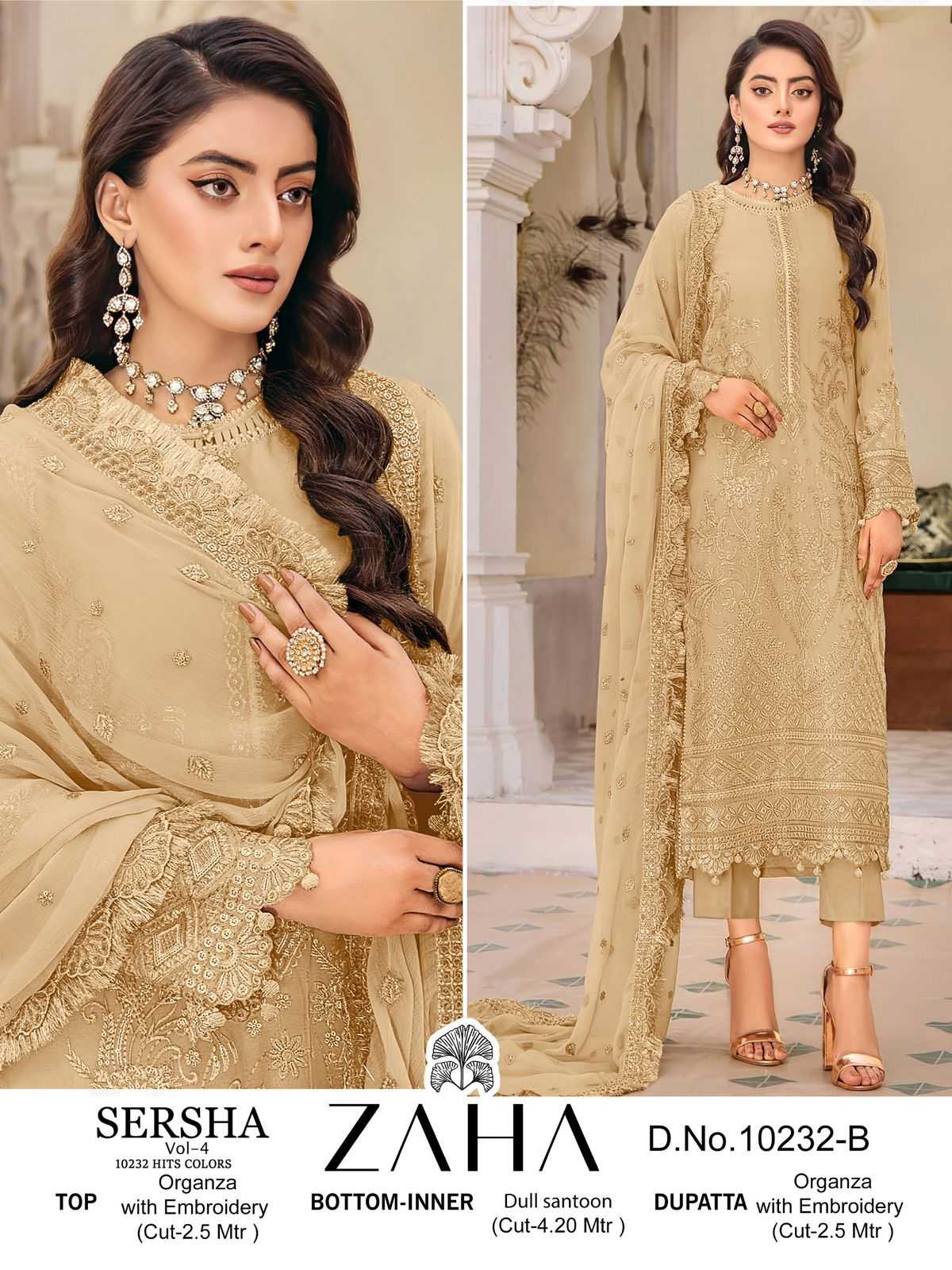 zaha sersha vol 4 10232 abcd hit colors pakistani designer dress material
