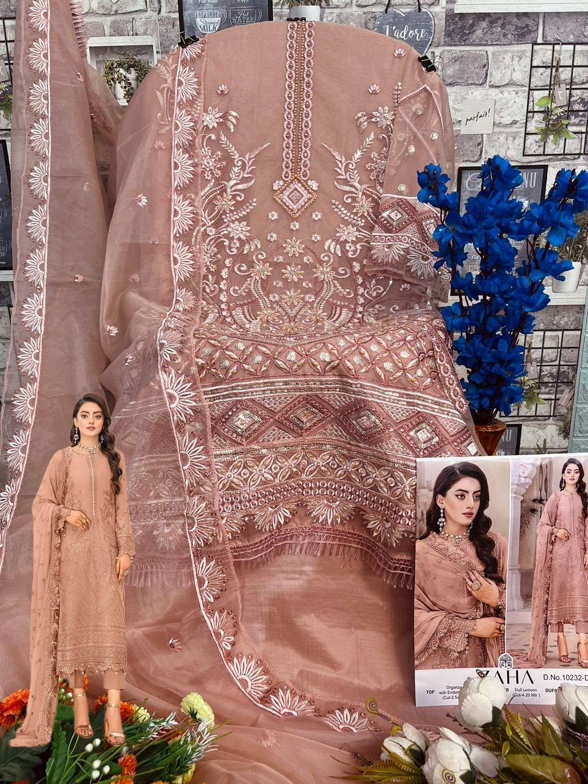 zaha sersha vol 4 10232 abcd hit colors pakistani designer dress material