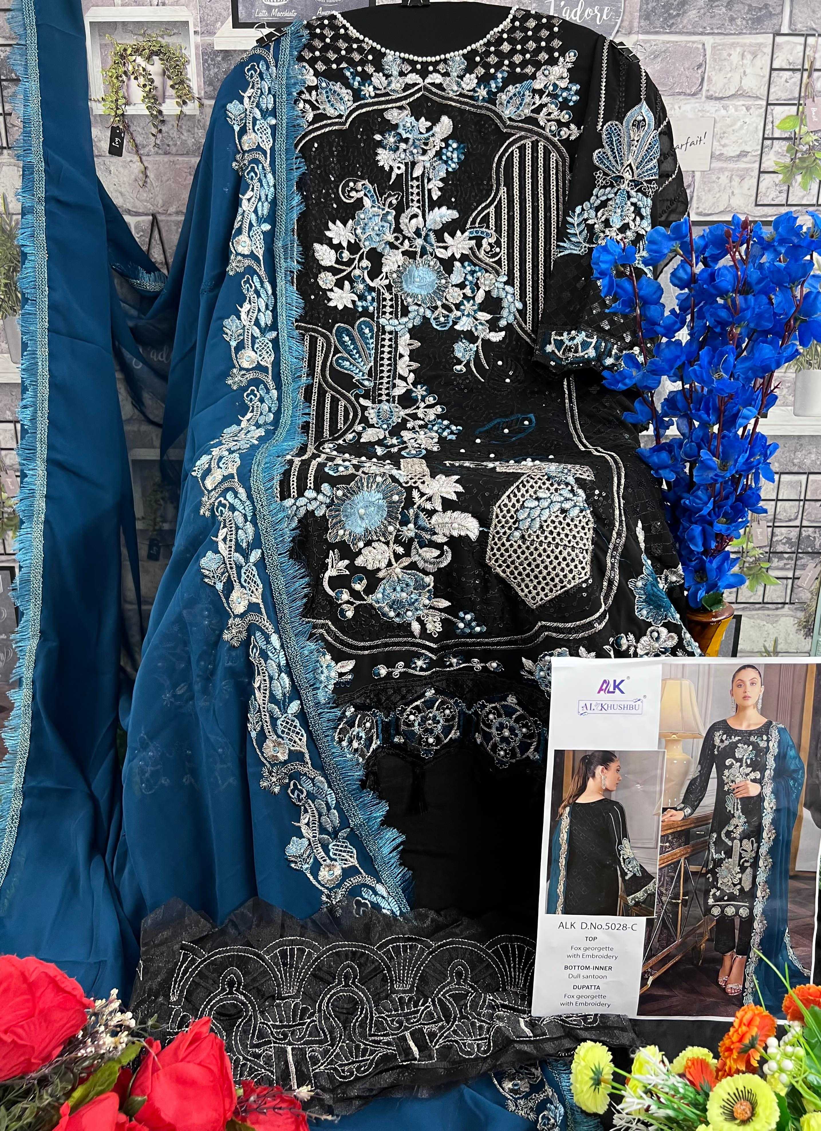 al khushbu 5028 colors fancy designer pakistani unstitch suit