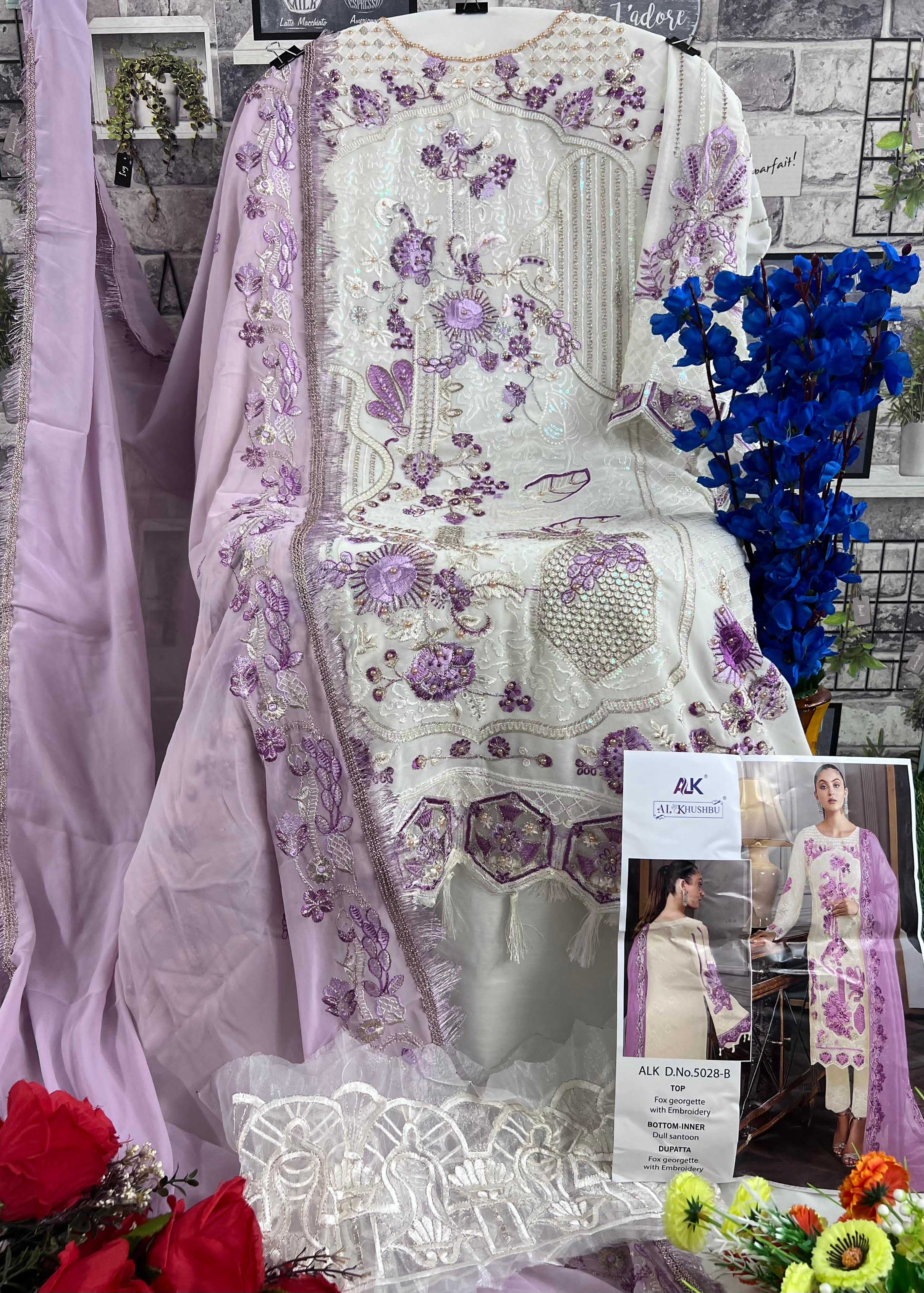 al khushbu 5028 colors fancy designer pakistani unstitch suit