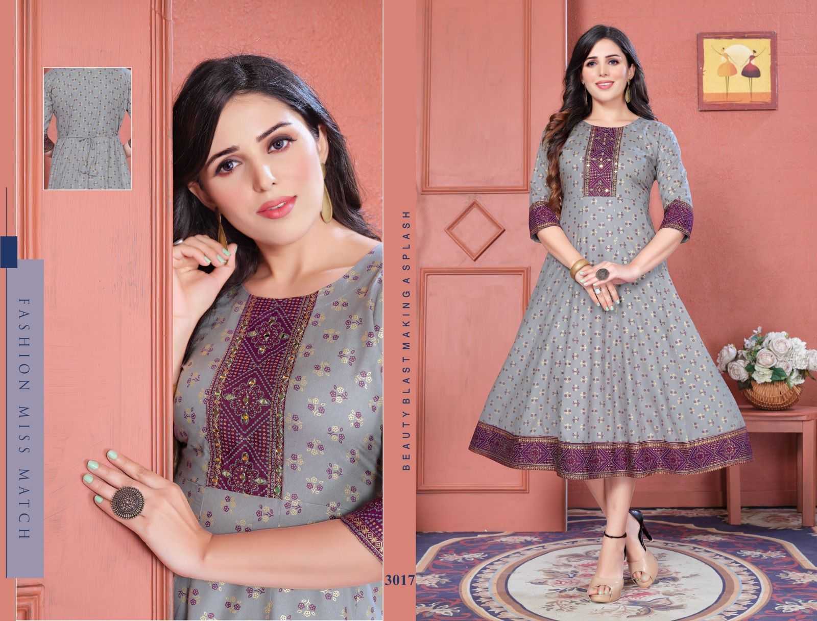 BEAUTY MISS BRILLIANT VOL.1 HEAVY RAYON PRINT KURTI CATALOG WHOLESALE BEST RATE BIG SIZE S TO 7XL SIZE