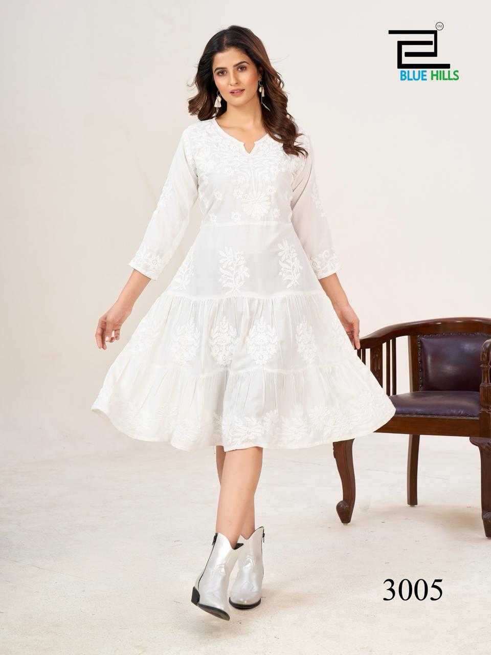 blue hills kiara vol 3 readymade fancy lucknowi work kurti catalog