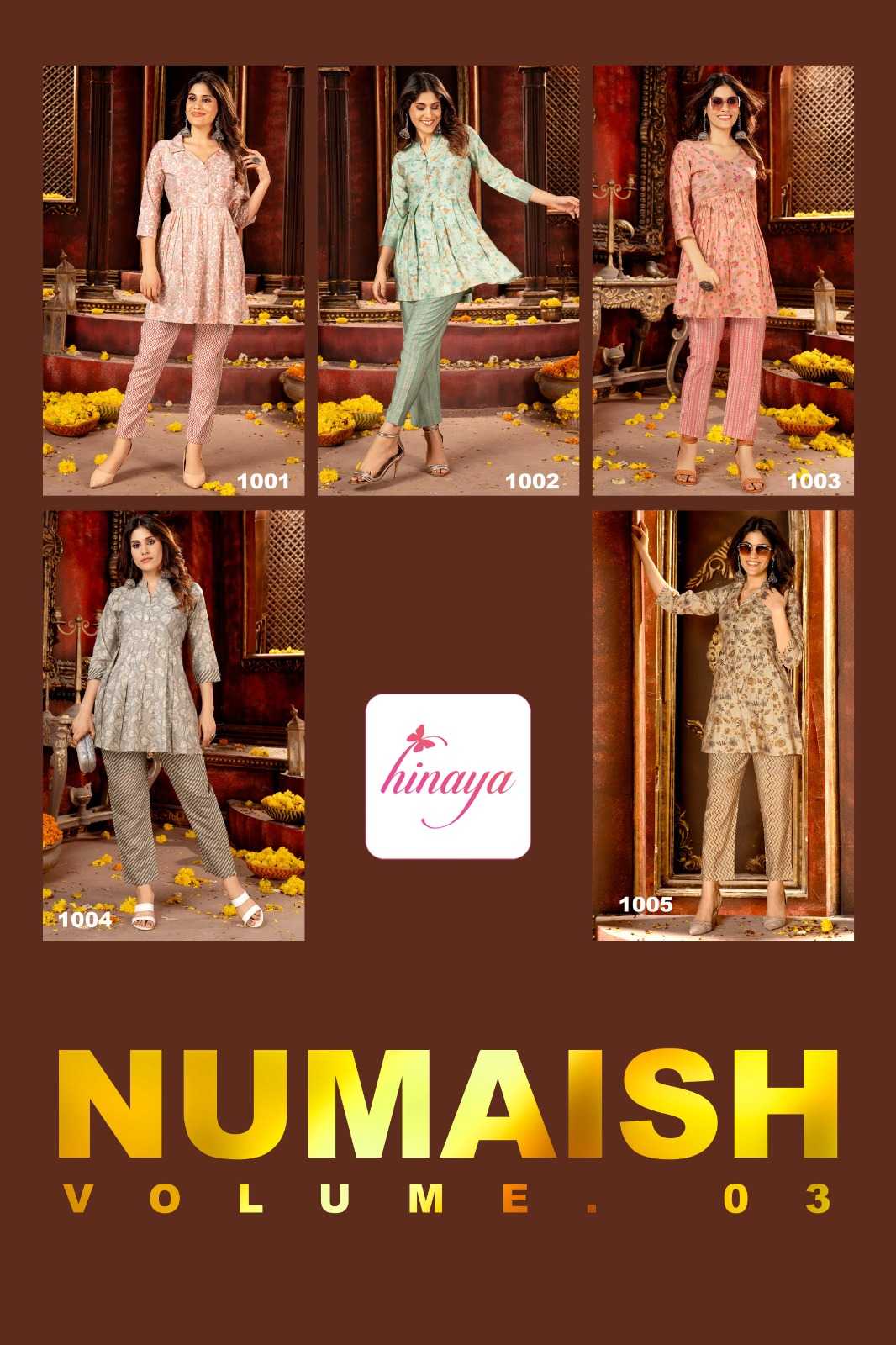 hinaya numaish vol 3 readymade digital print fancy cord set
