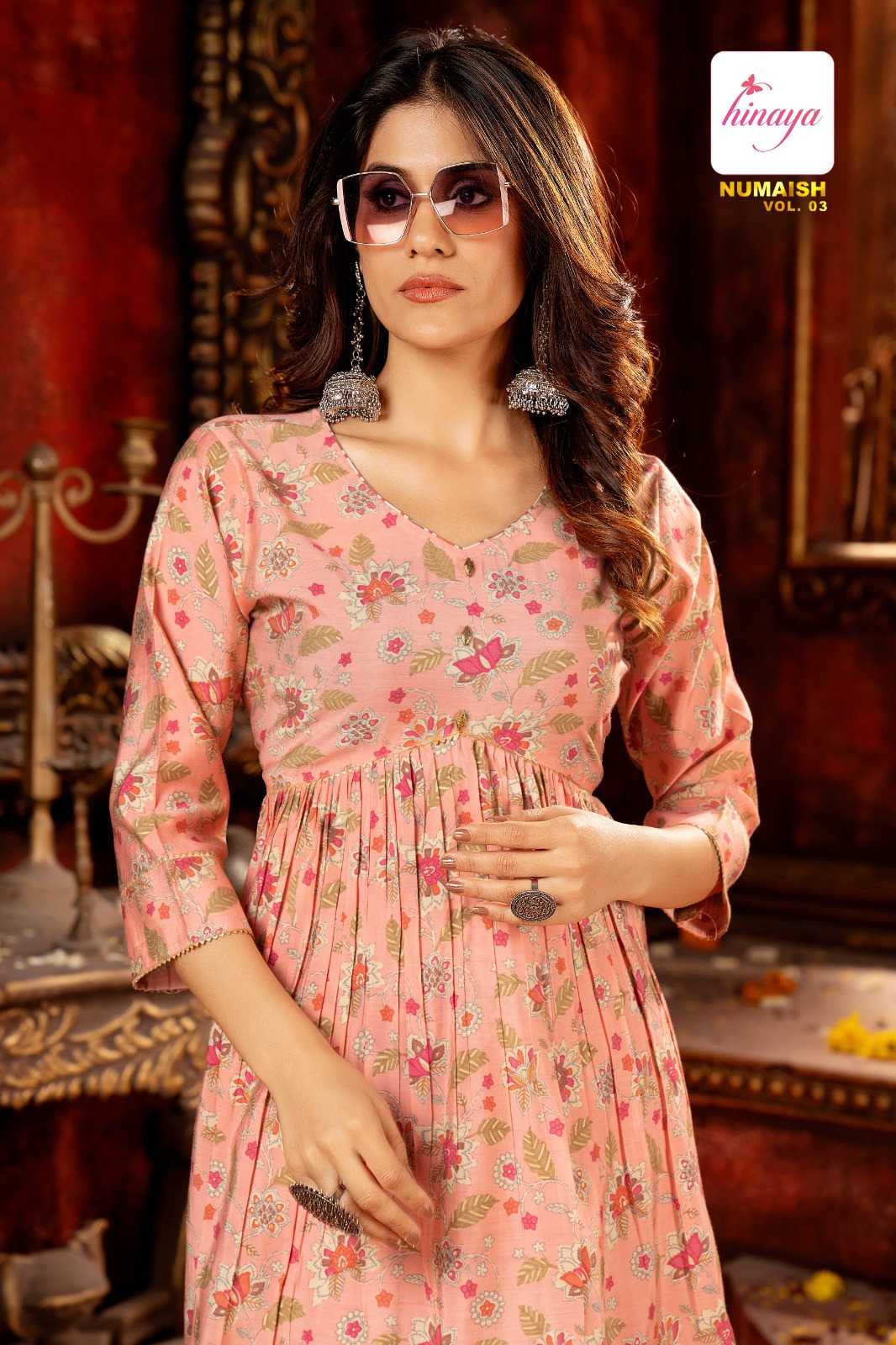 hinaya numaish vol 3 readymade digital print fancy cord set