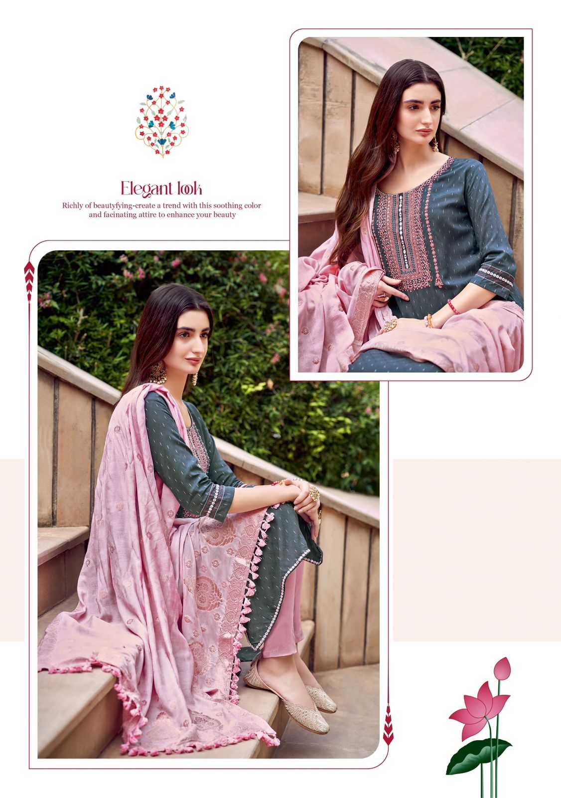 kadlee kavya readymade elegant work catalog kurti bottom and duppata set 