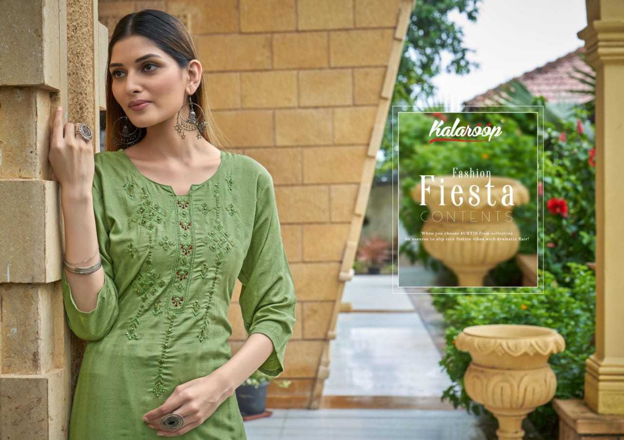 kalaroop kajree intex stitched embroidery work kurti catalog