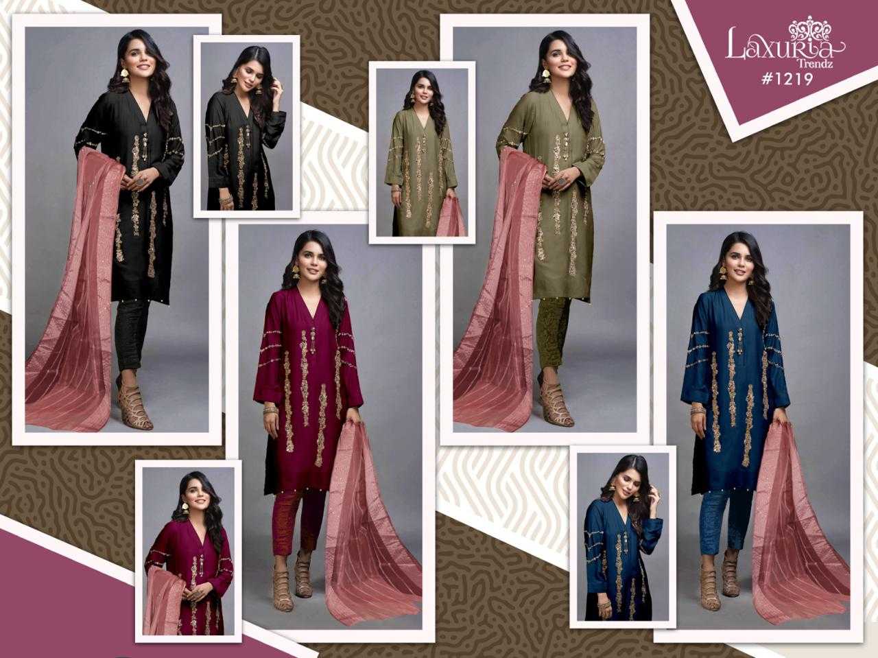 laxuria 1219 new color added readymade stylish kurti pant dupatta pakistani collection