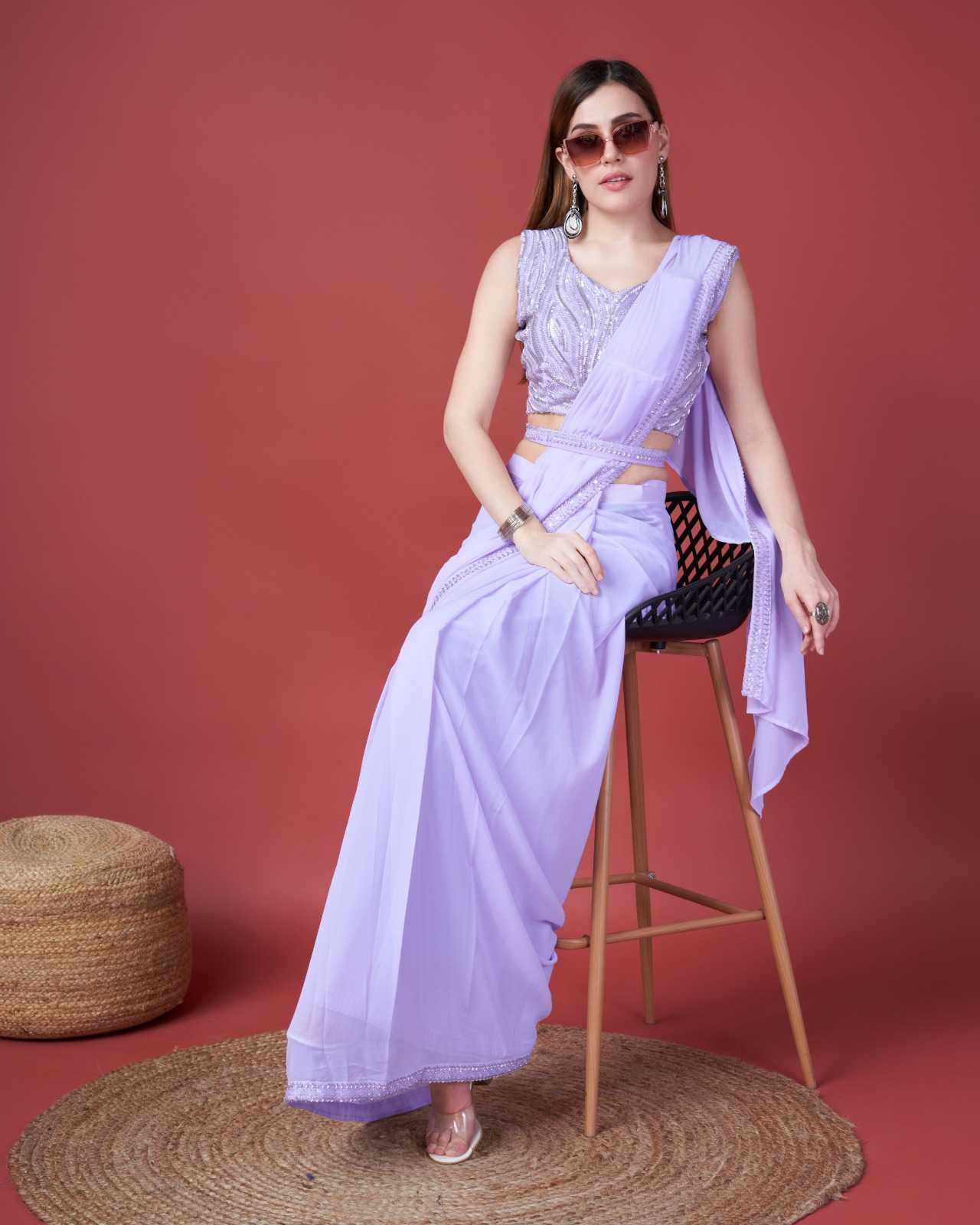 pr a307 designer party wear georgette emboridery work stylish readymade sarees